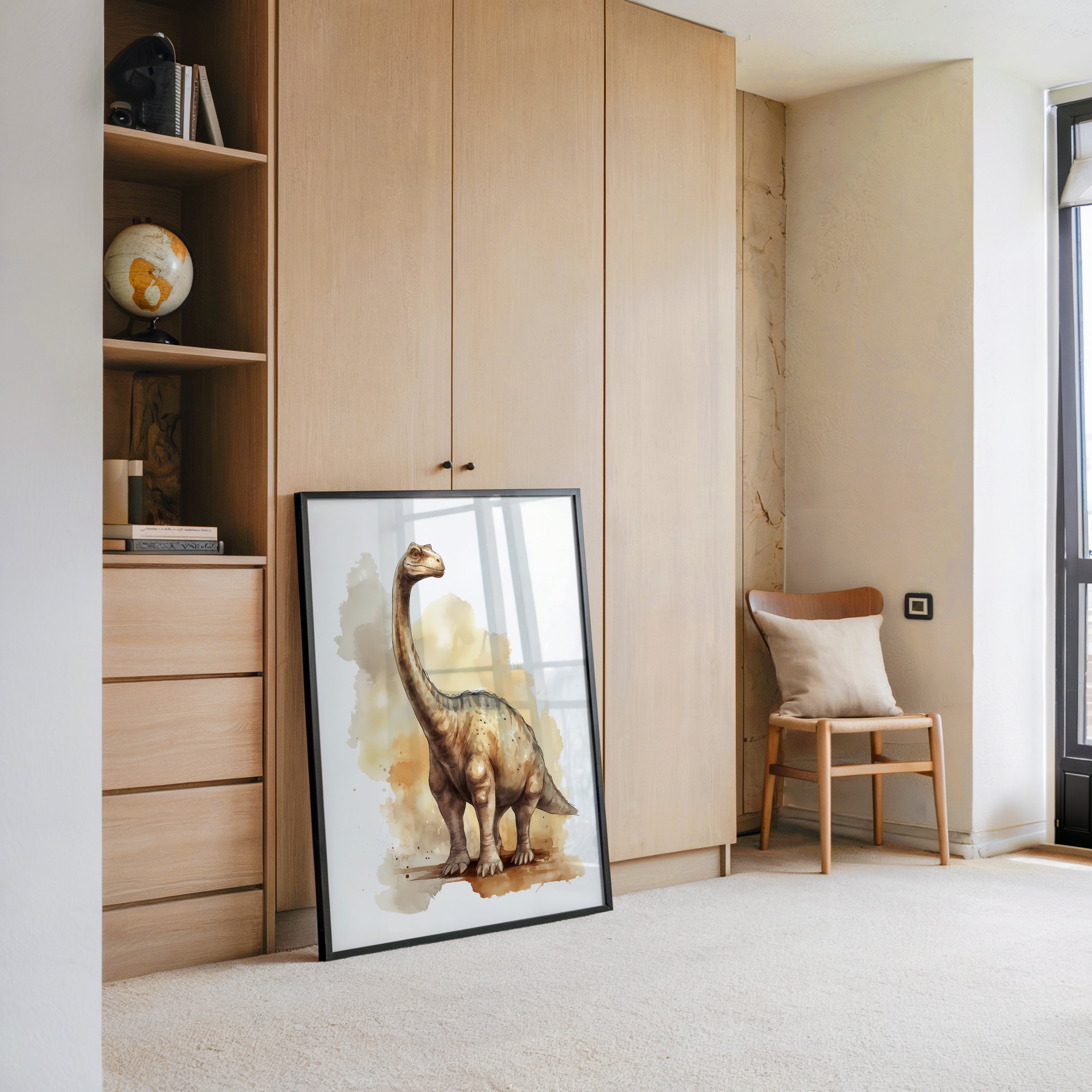 Dinosaurier Aquarell Braun