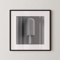Graues Eis am Stiel Minimalistisch