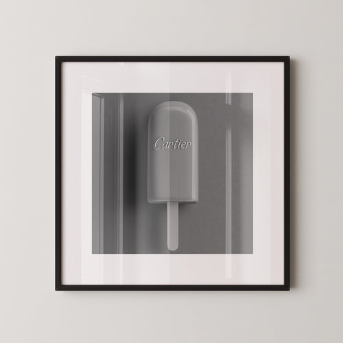 Graues Eis am Stiel Minimalistisch