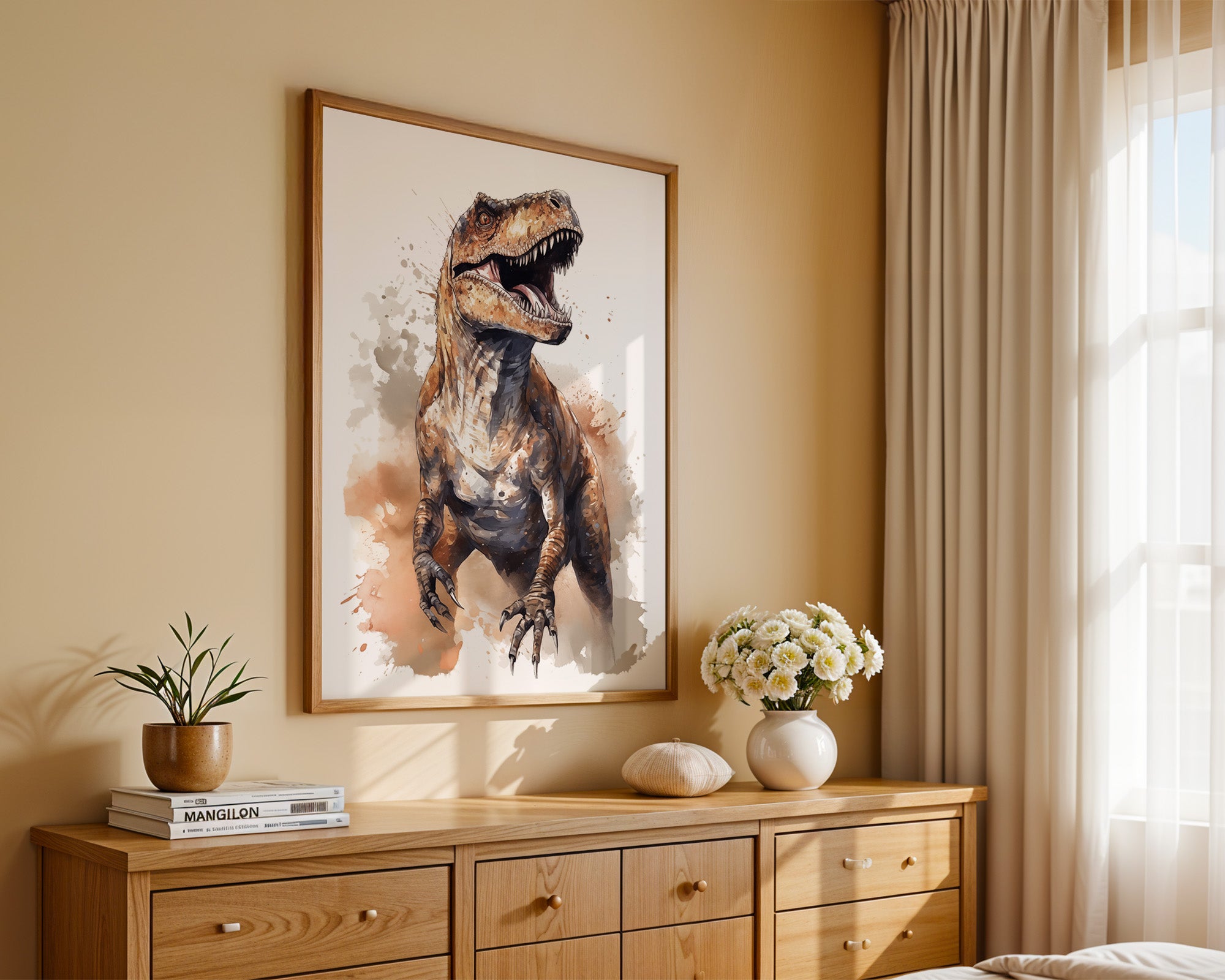 Dinosaurier Aquarell Dynamik