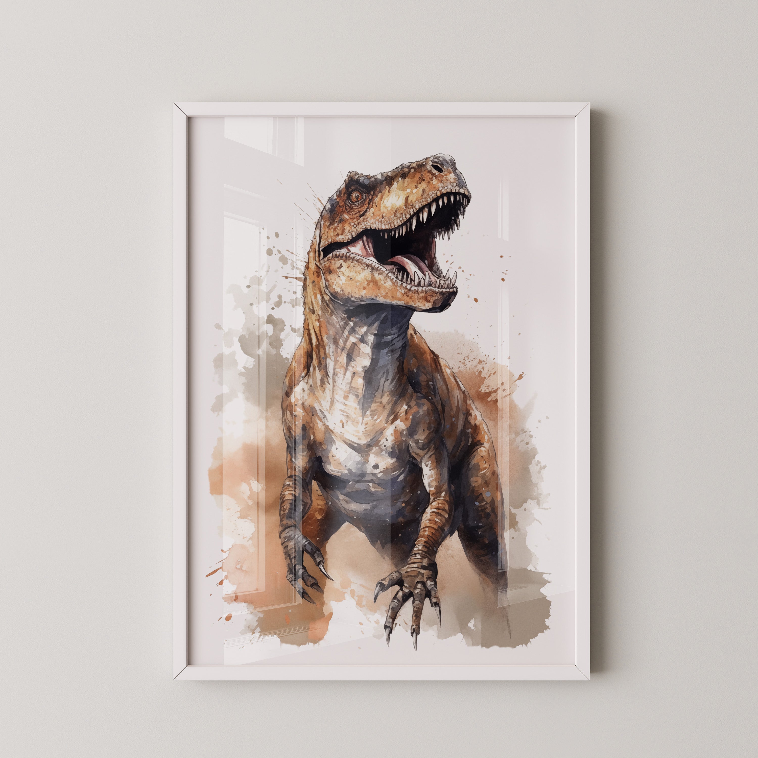 Dinosaurier Aquarell Dynamik