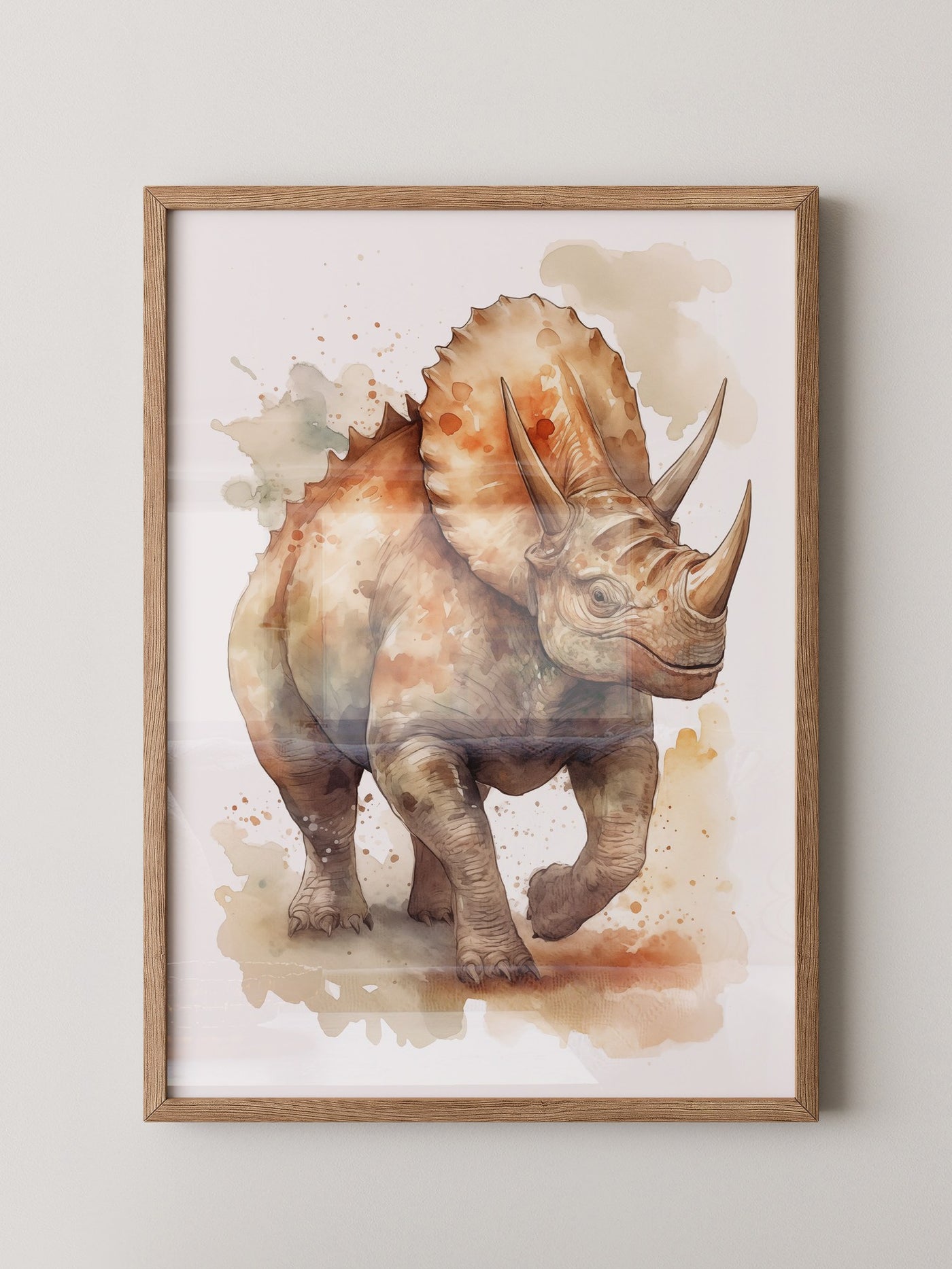 Triceratops Aquarell Kunstwerk
