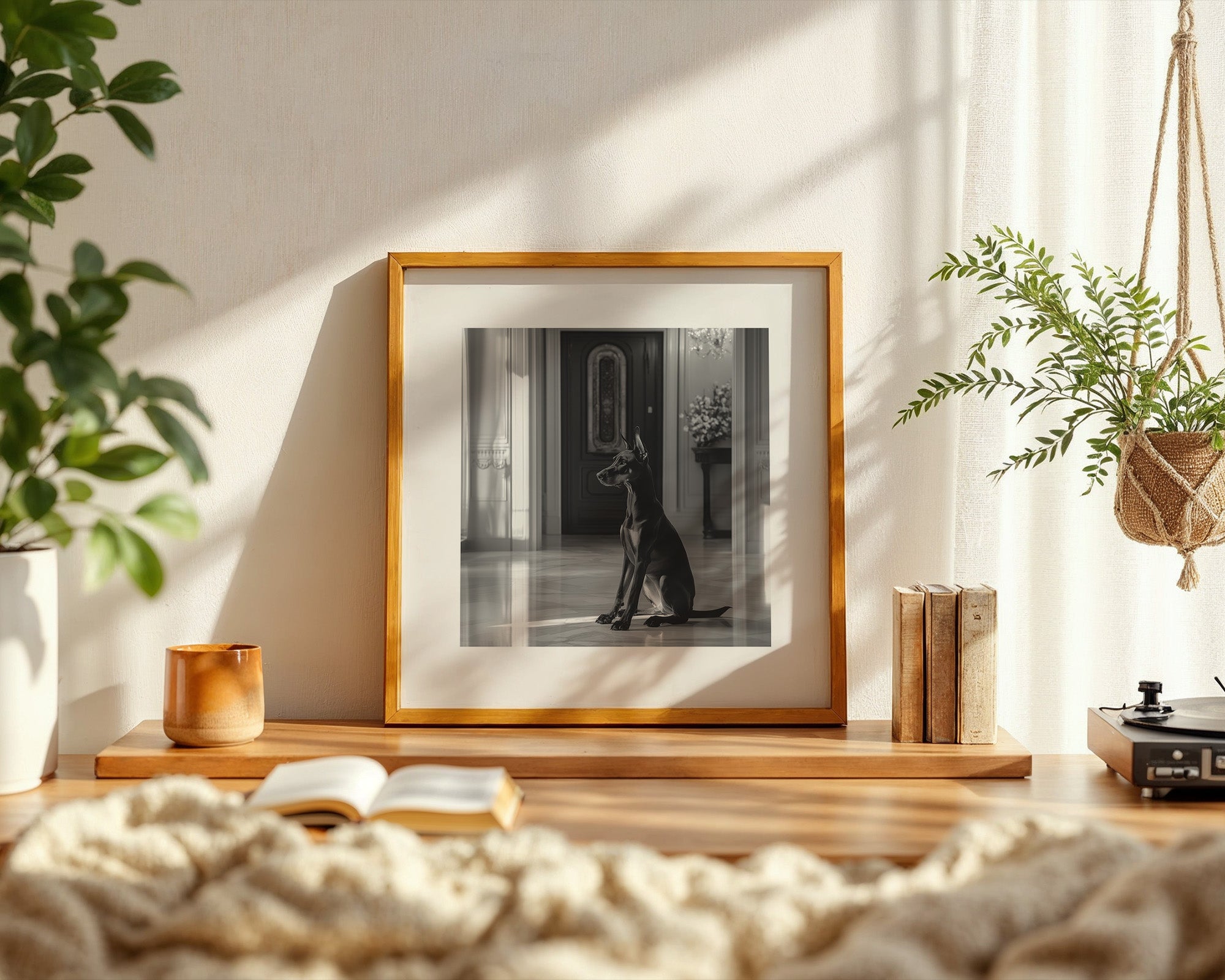 Dobermann edel Schwarzweiß