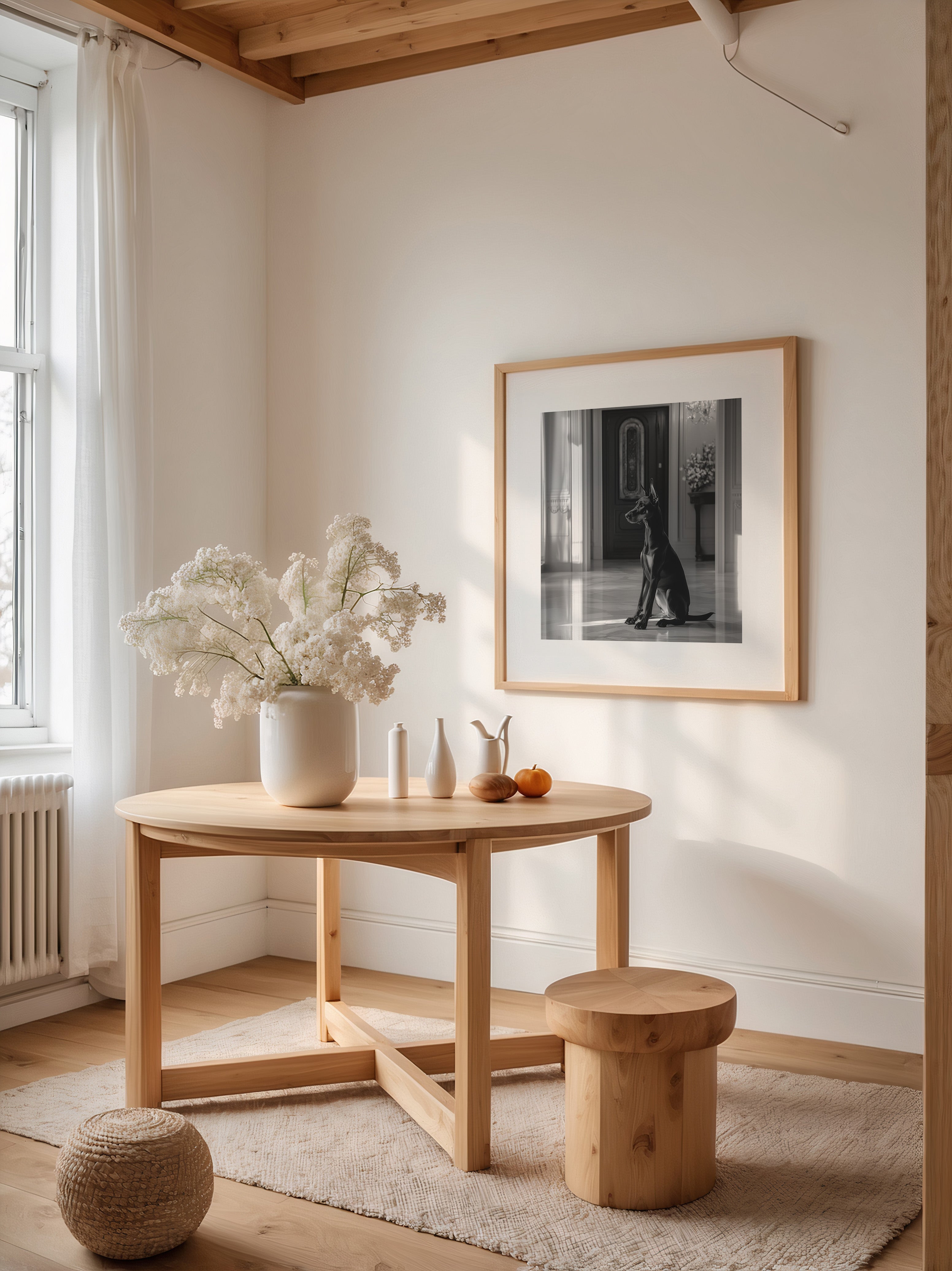 Dobermann edel Schwarzweiß