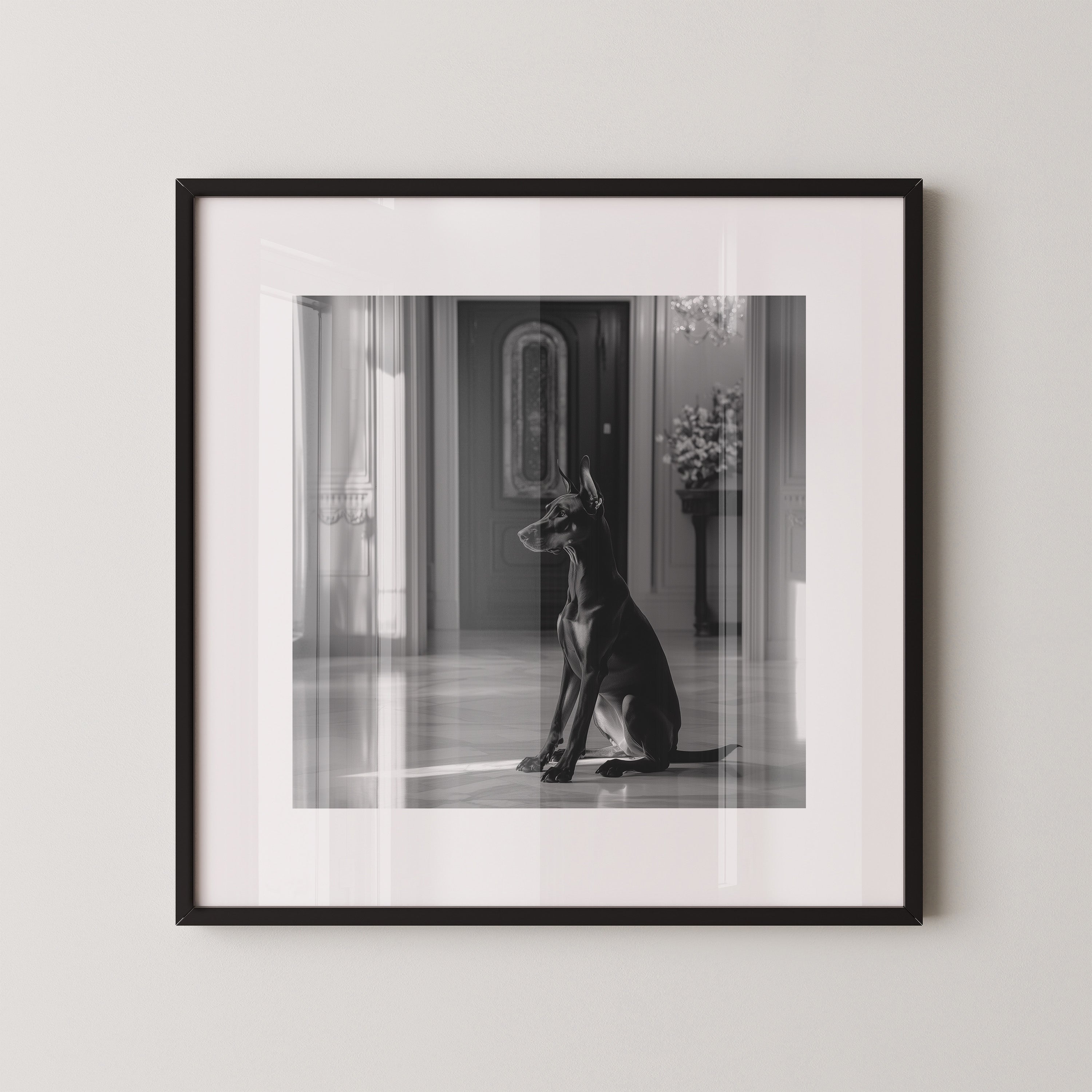 Dobermann edel Schwarzweiß