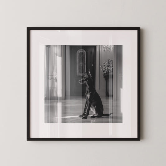 Dobermann edel Schwarzweiß