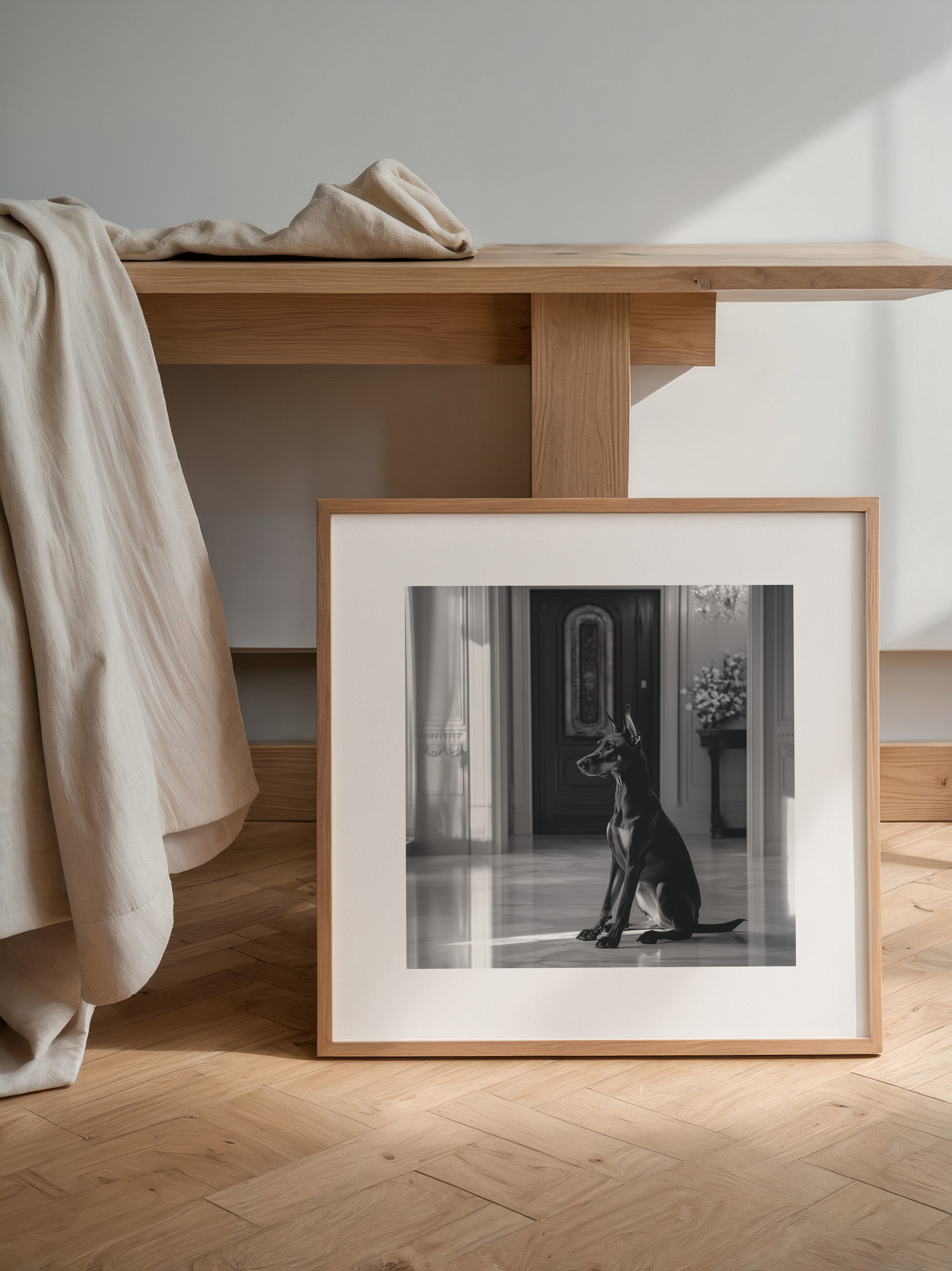 Dobermann edel Schwarzweiß