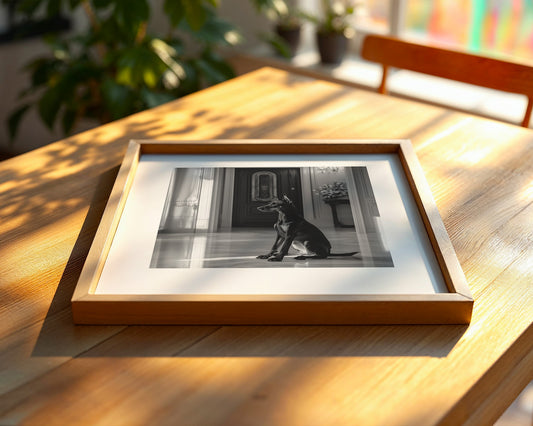 Dobermann edel Schwarzweiß