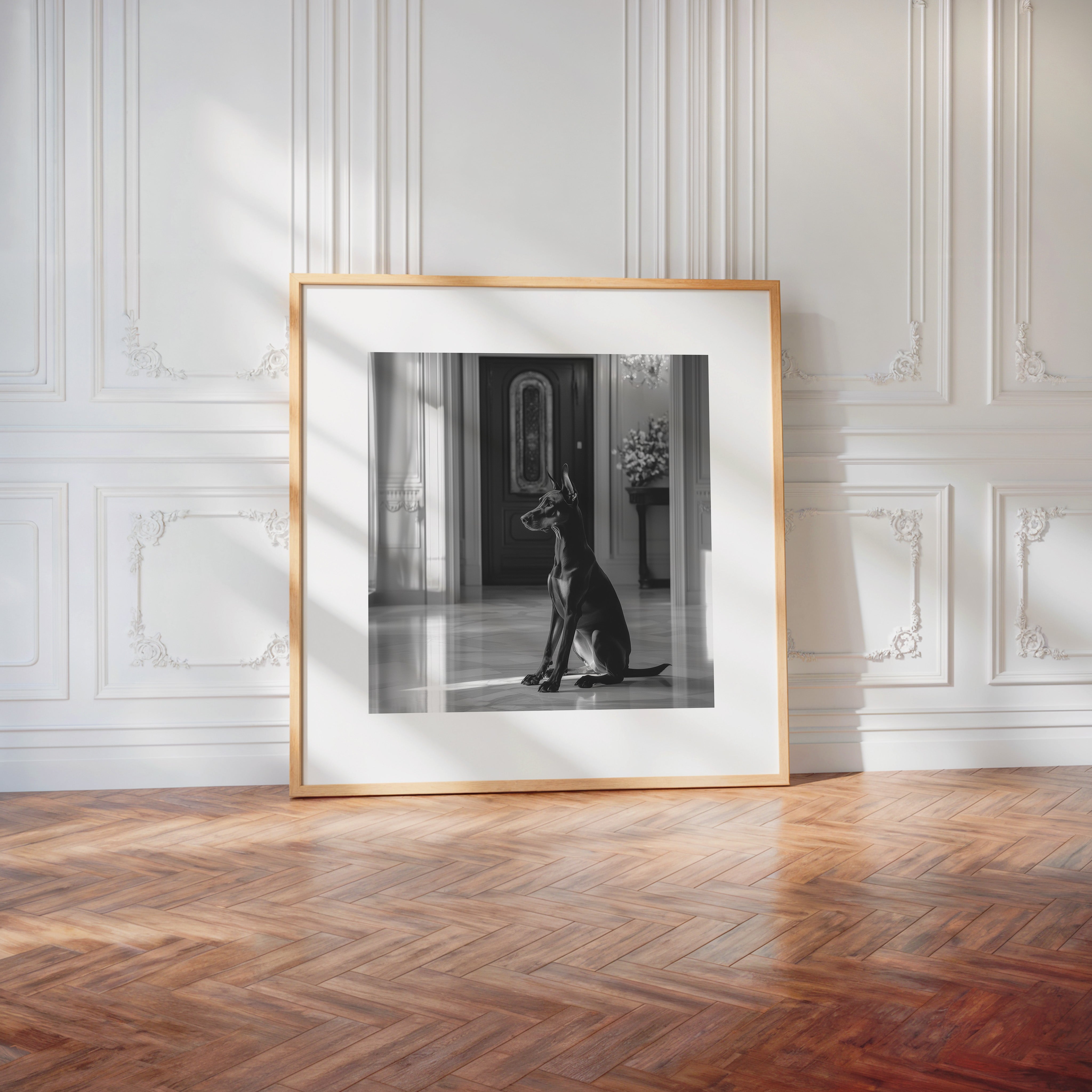 Dobermann edel Schwarzweiß