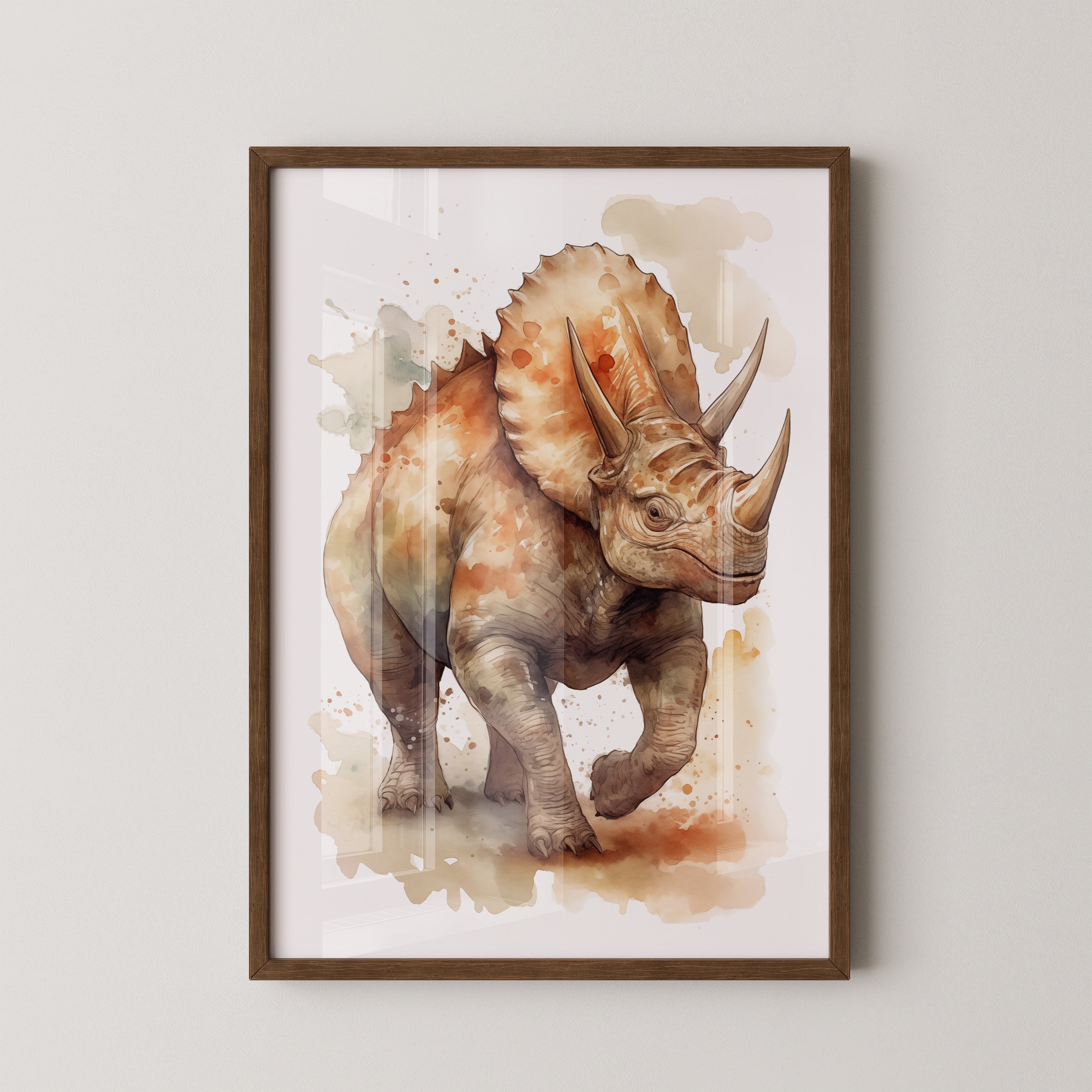 Triceratops Aquarell Kunstwerk