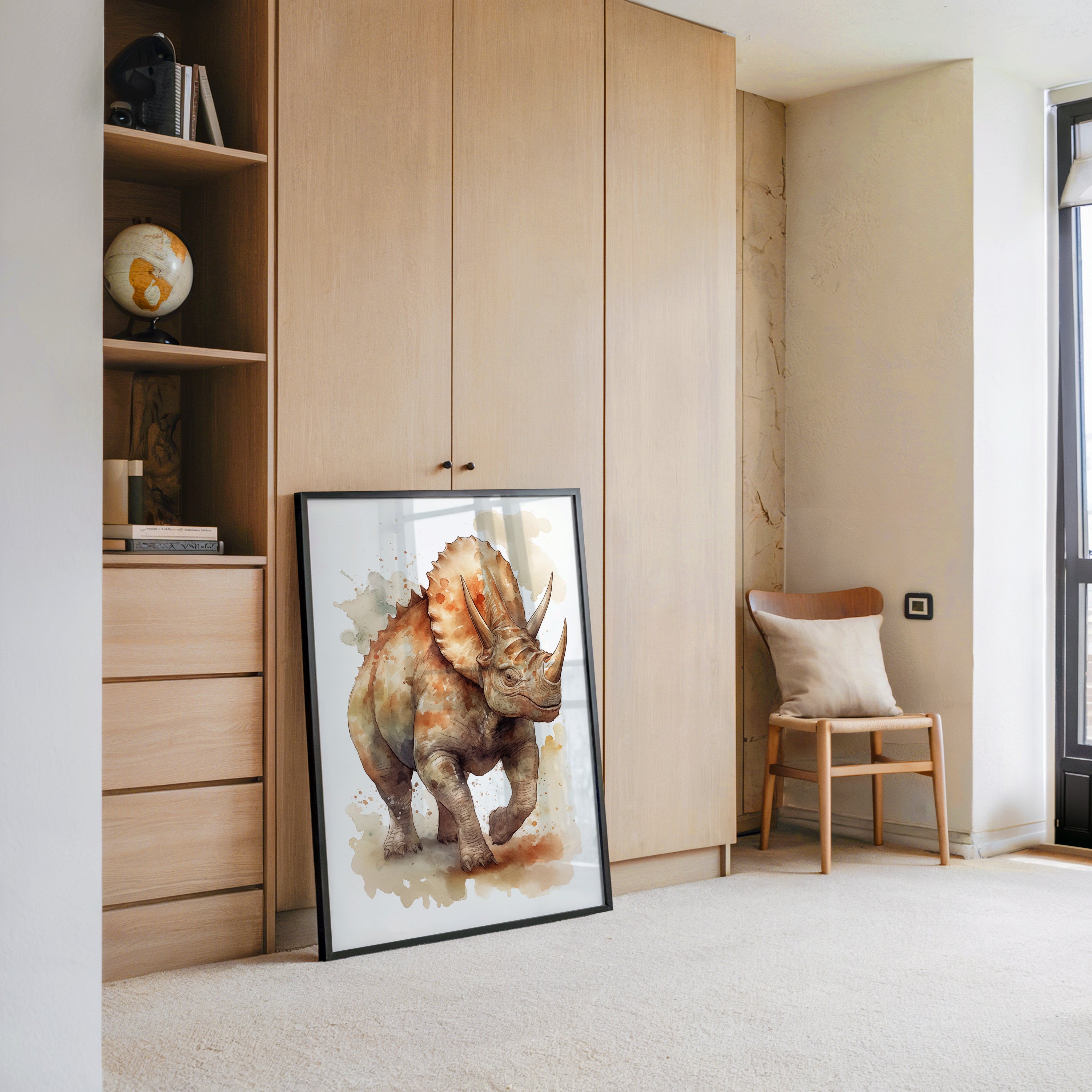 Triceratops Aquarell Kunstwerk