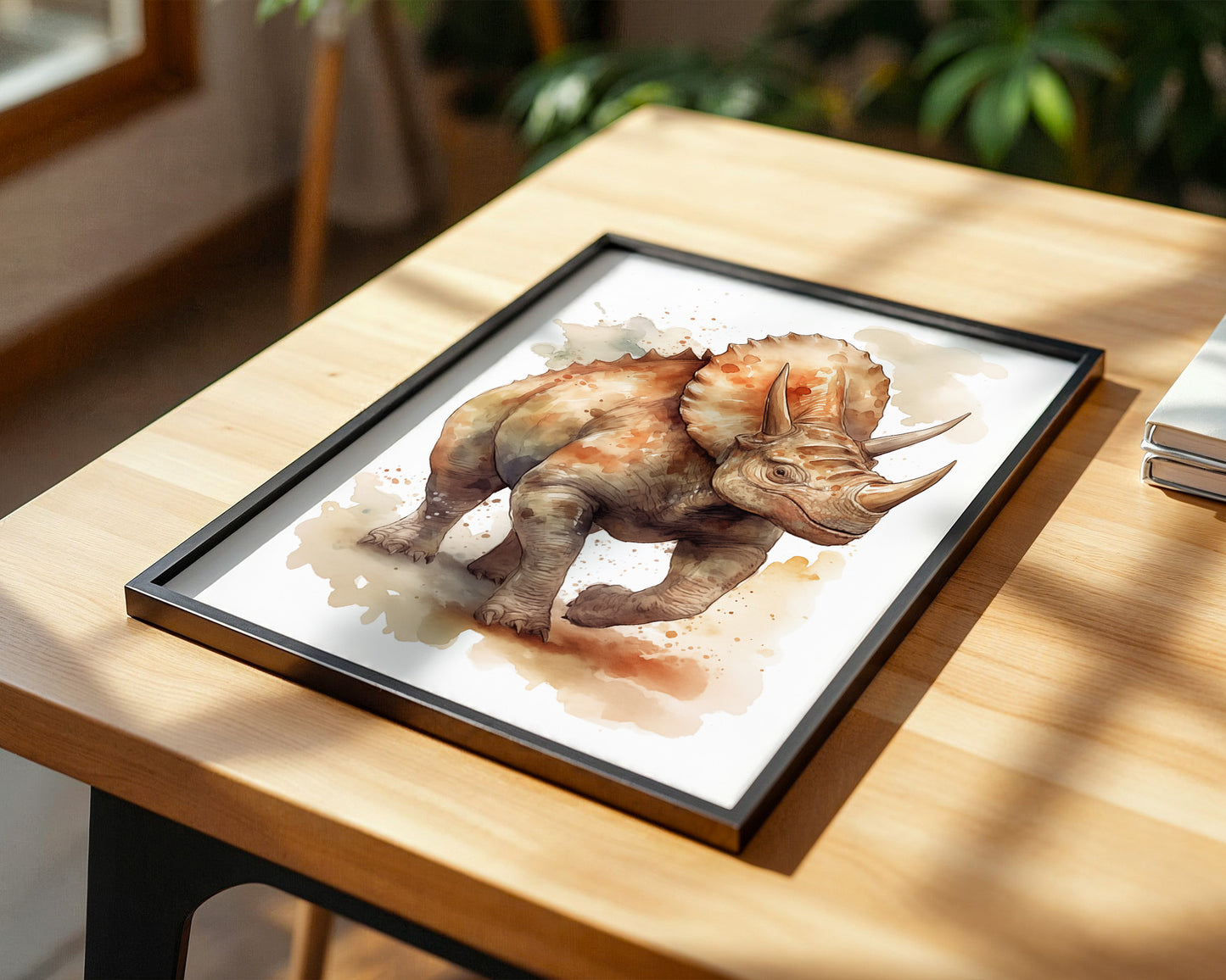 Triceratops Aquarell Kunstwerk