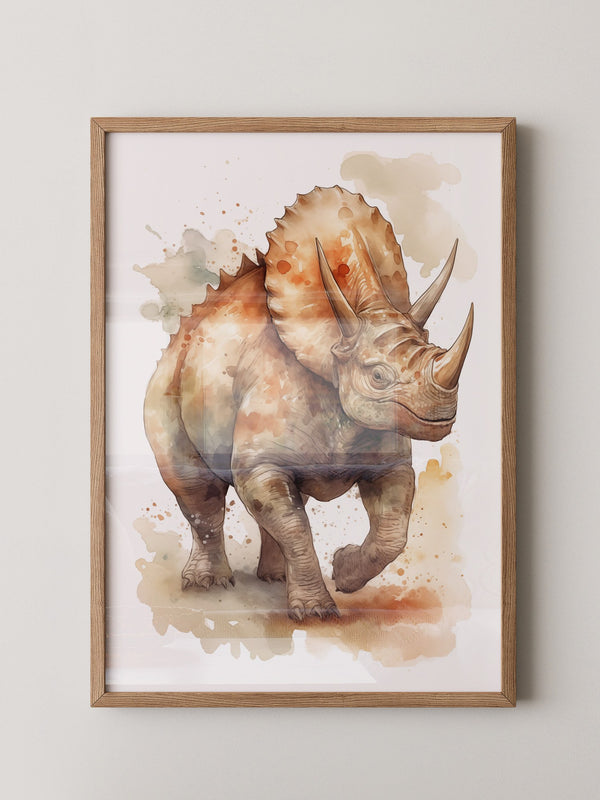 Triceratops Aquarell Kunstwerk