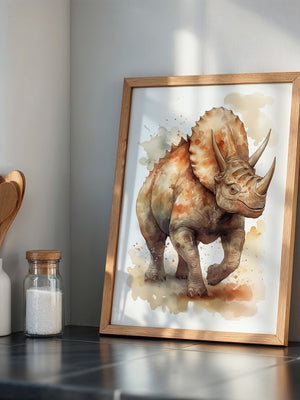 Triceratops Aquarell Kunstwerk