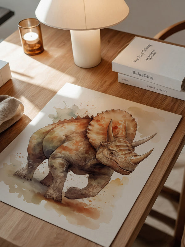 Triceratops Aquarell Kunstwerk