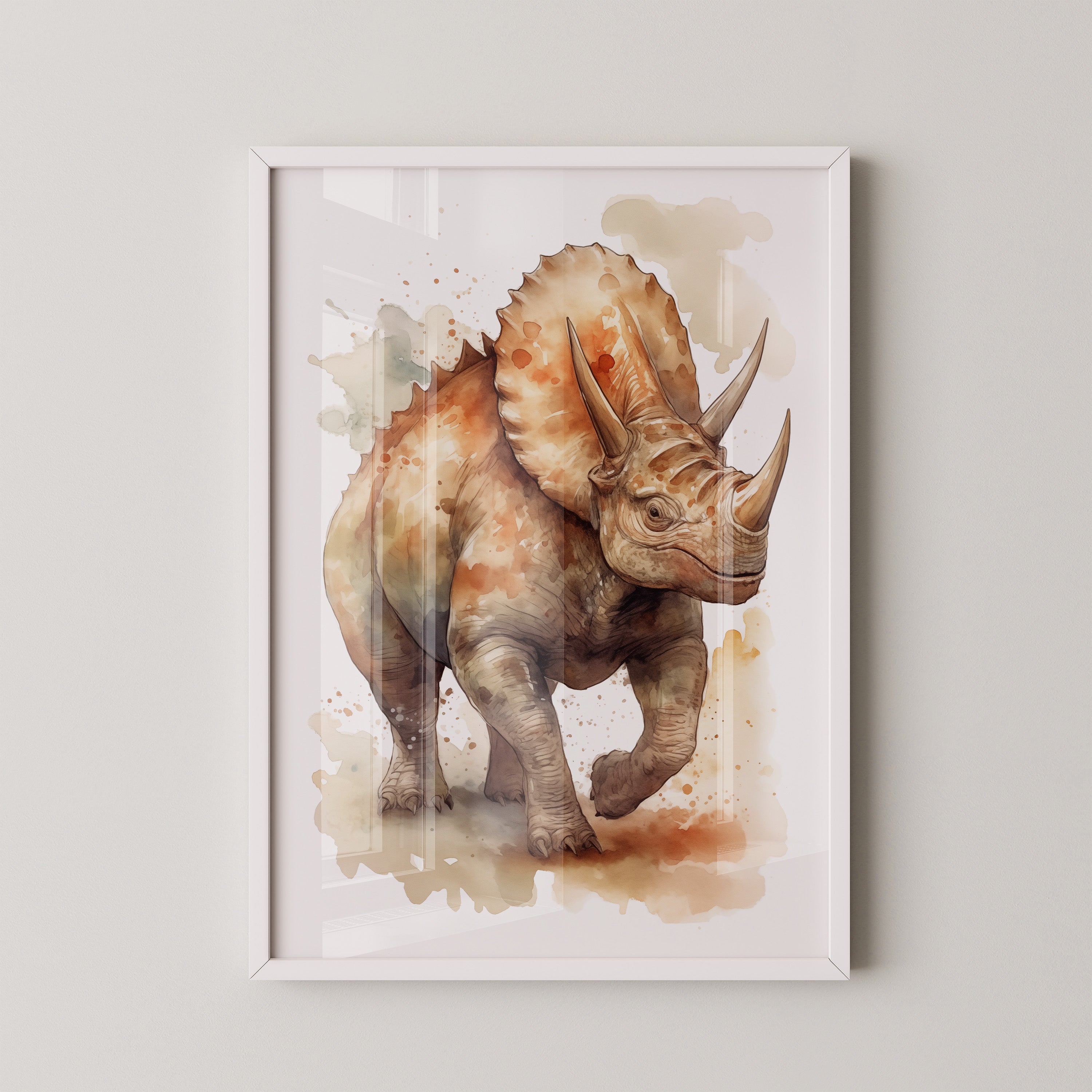 Triceratops Aquarell Kunstwerk