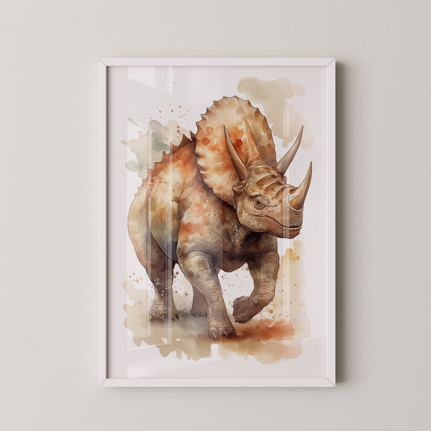 Triceratops Aquarell Kunstwerk