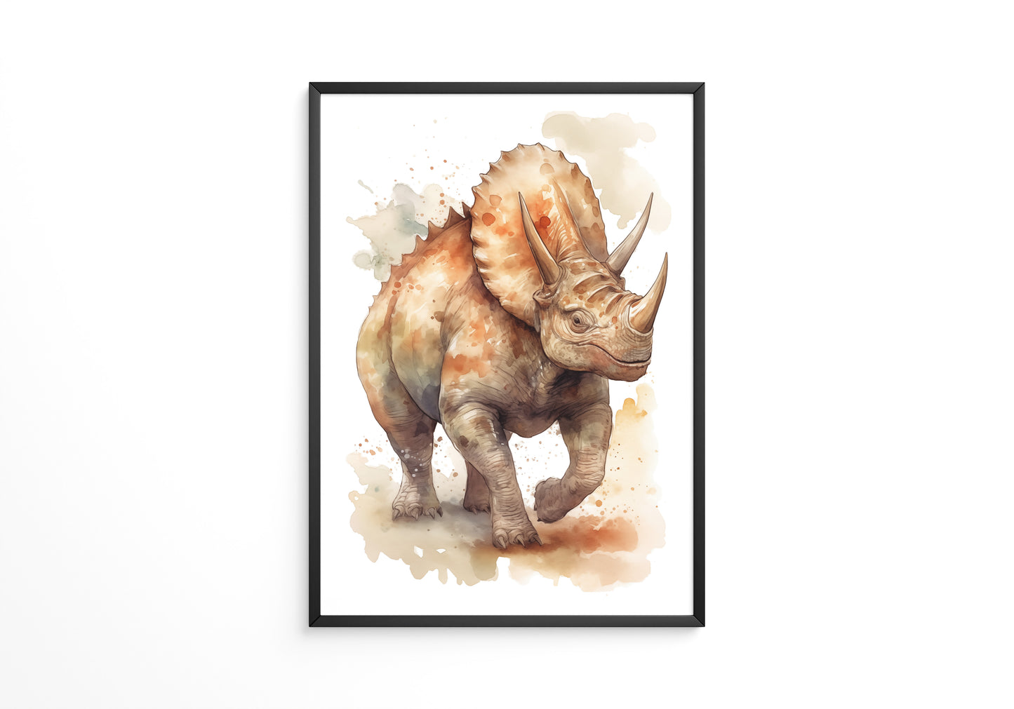 Triceratops Aquarell Kunstwerk