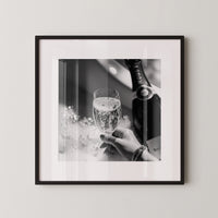 Champagner Glas Schwarz-Weiß
