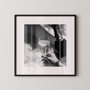Champagner Glas Schwarz-Weiß