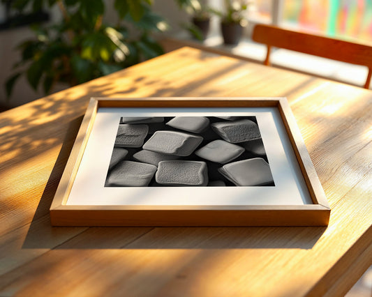 Schaumwürfel Nahaufnahme Grau