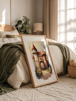 Mittelalterliche Burg Aquarellstil