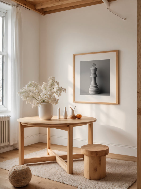 Schachkönig minimalistisch Weiß