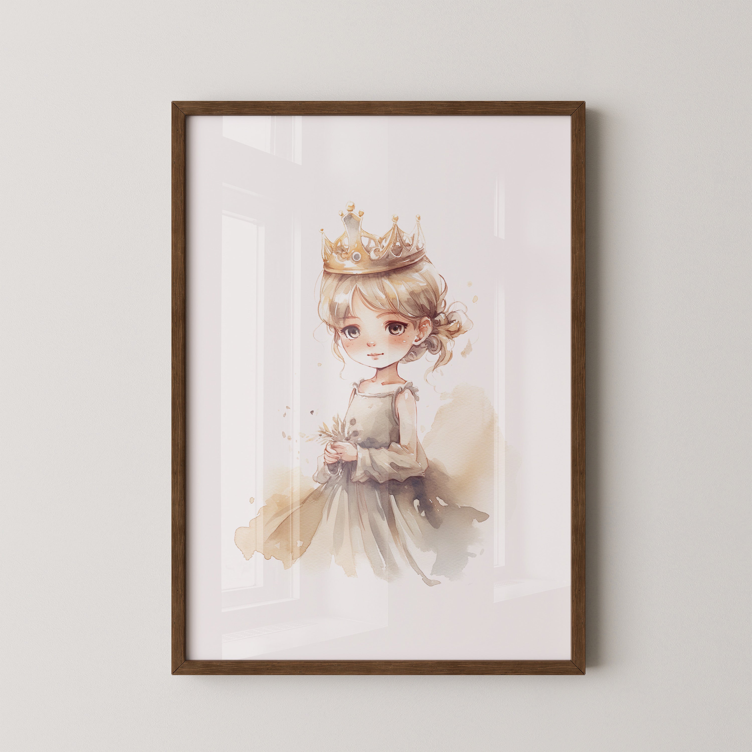 Prinzessin Aquarell Goldkrone Beige