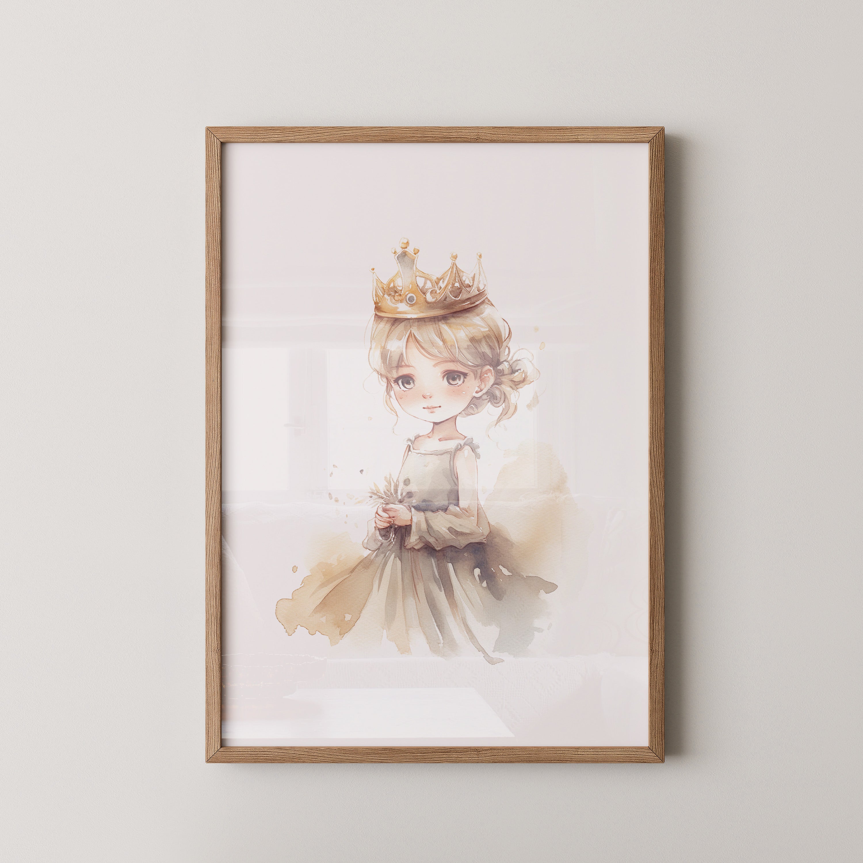 Prinzessin Aquarell Goldkrone Beige