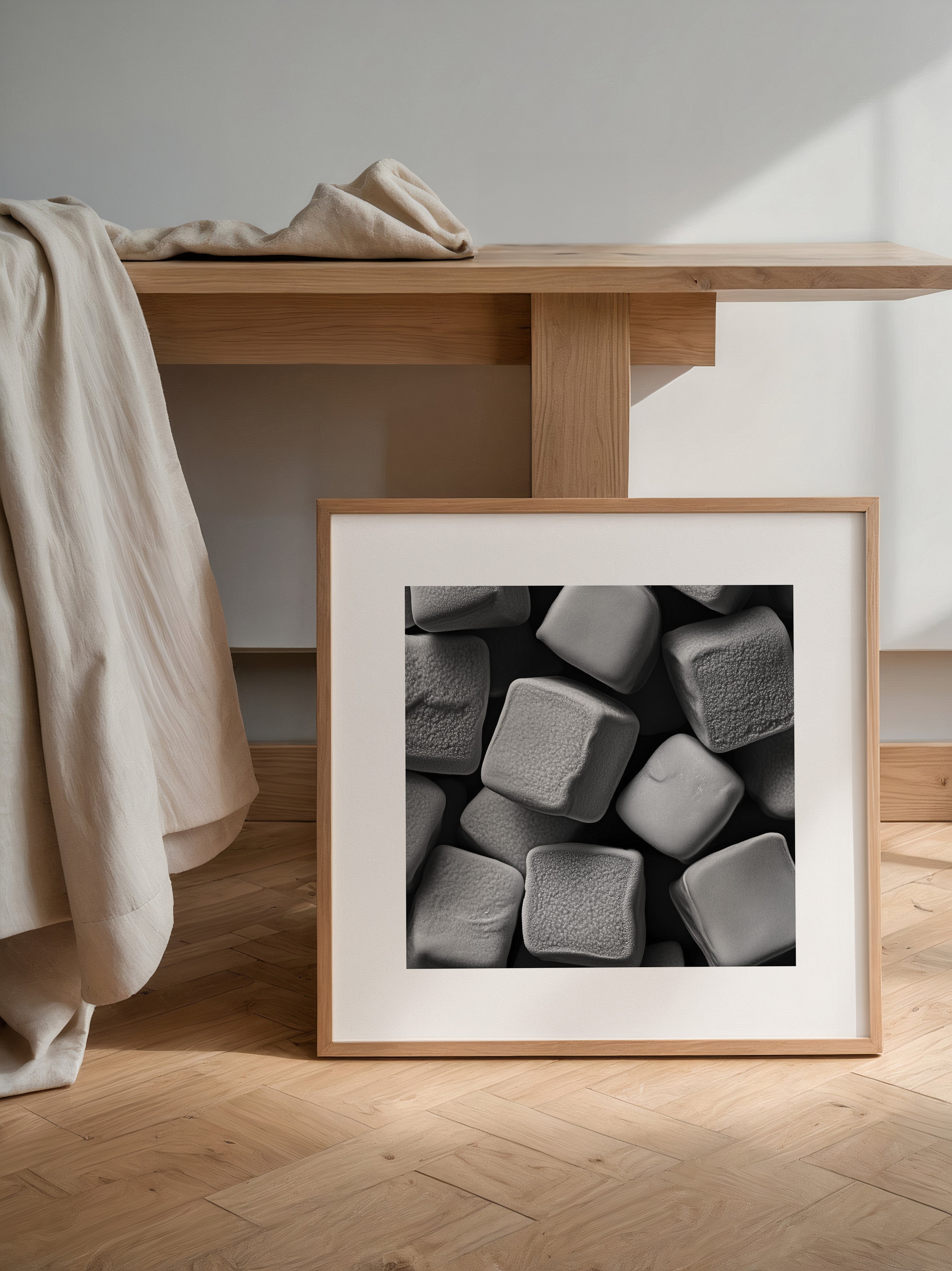 Zuckerwürfel Textur Schwarzweiß