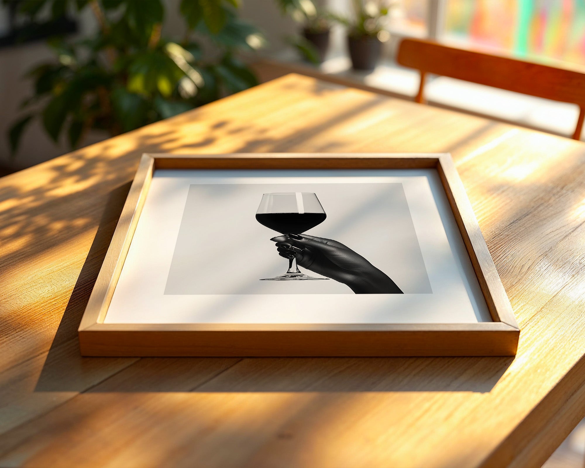 Weinglas Hand schwarzweiß