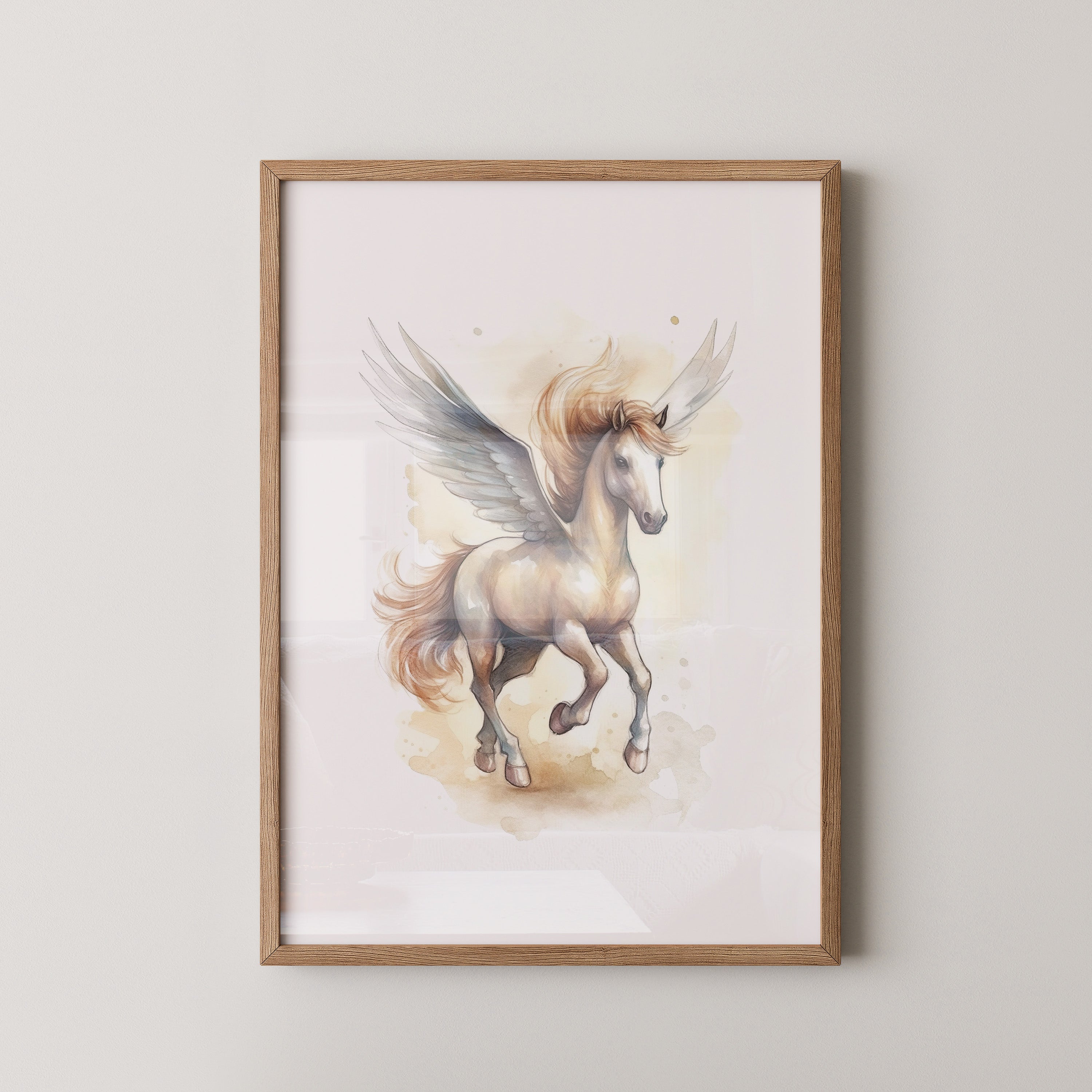 Pegasus Aquarell Flügel Galopp