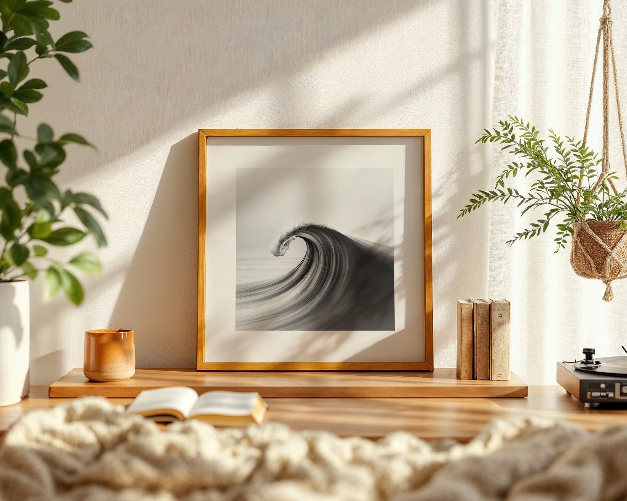 Welle abstrakt Schwarzweiß