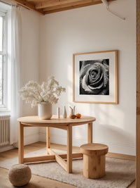 Rose Nahaufnahme Wassertropfen S/W