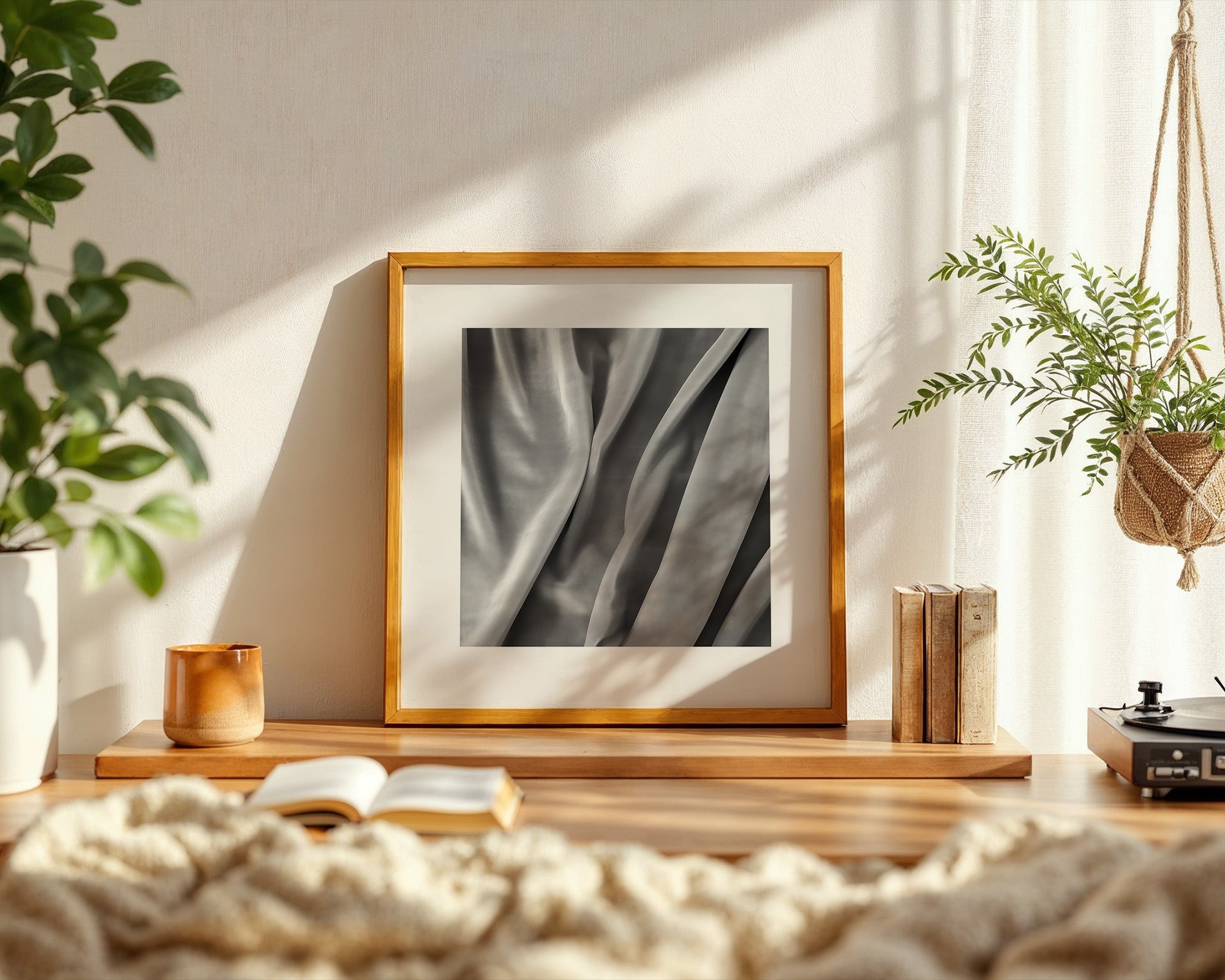 Seidenstoffe Falten Monochrom