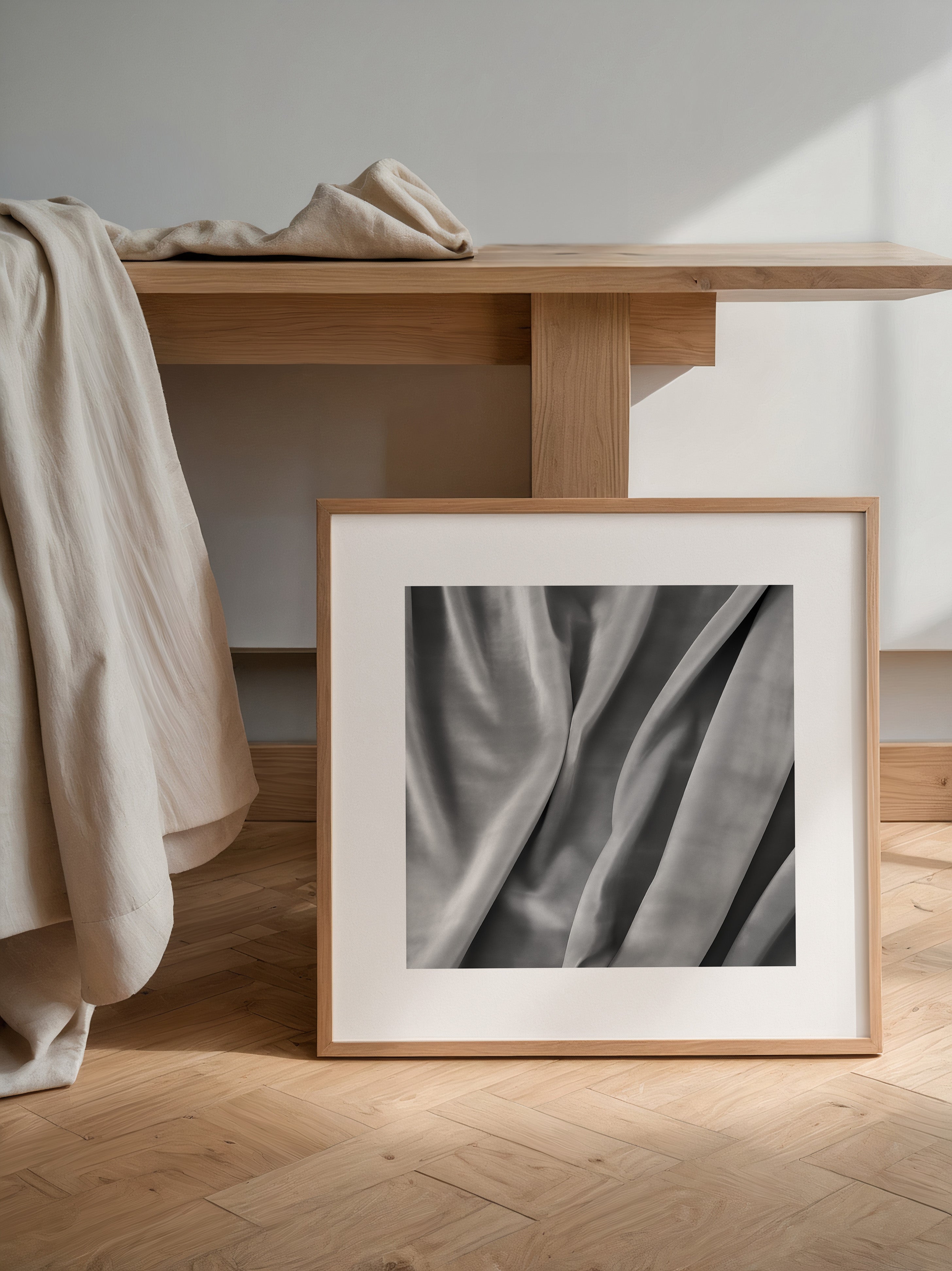 Seidenstoffe Falten Monochrom