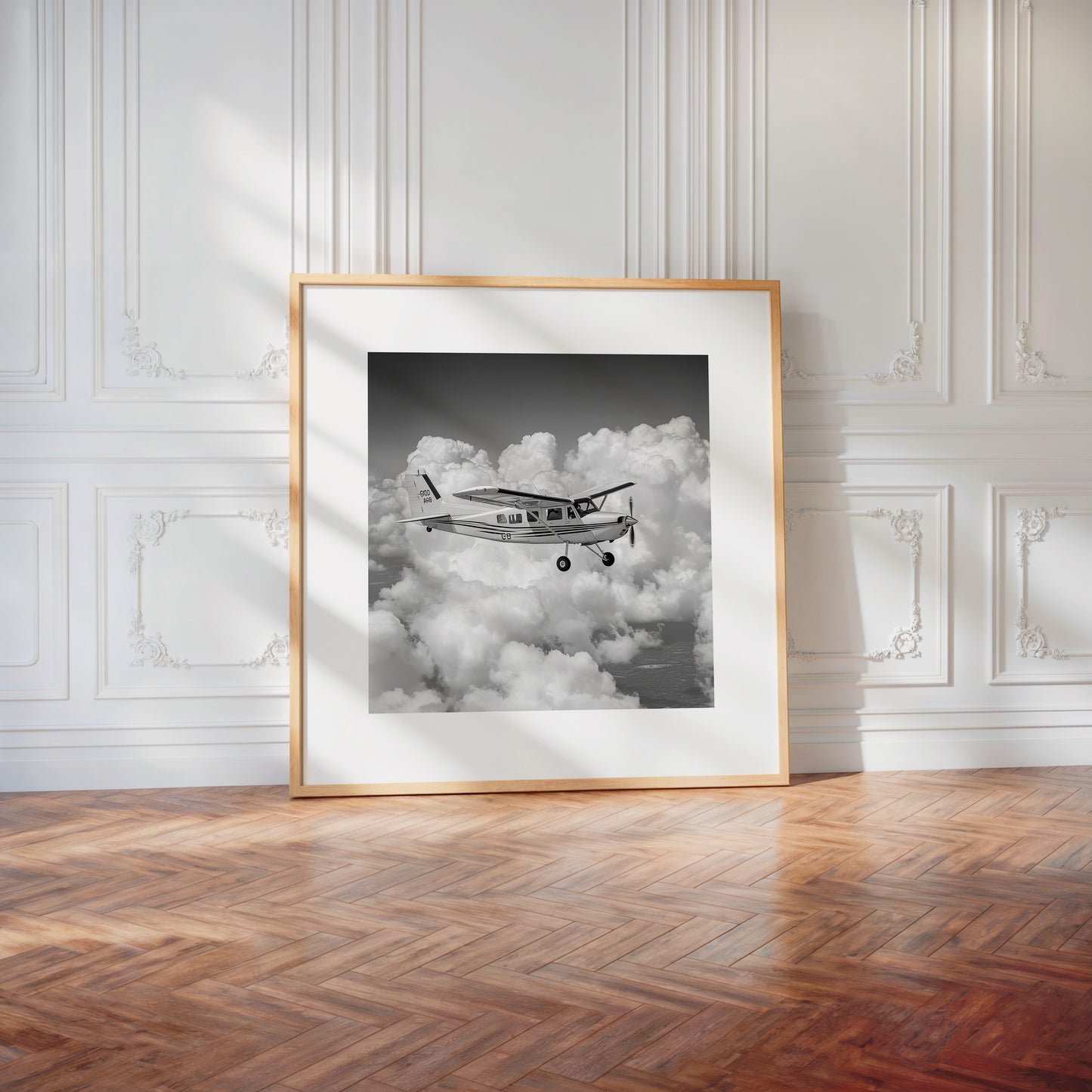Flugzeug Wolken Schwarzweiß