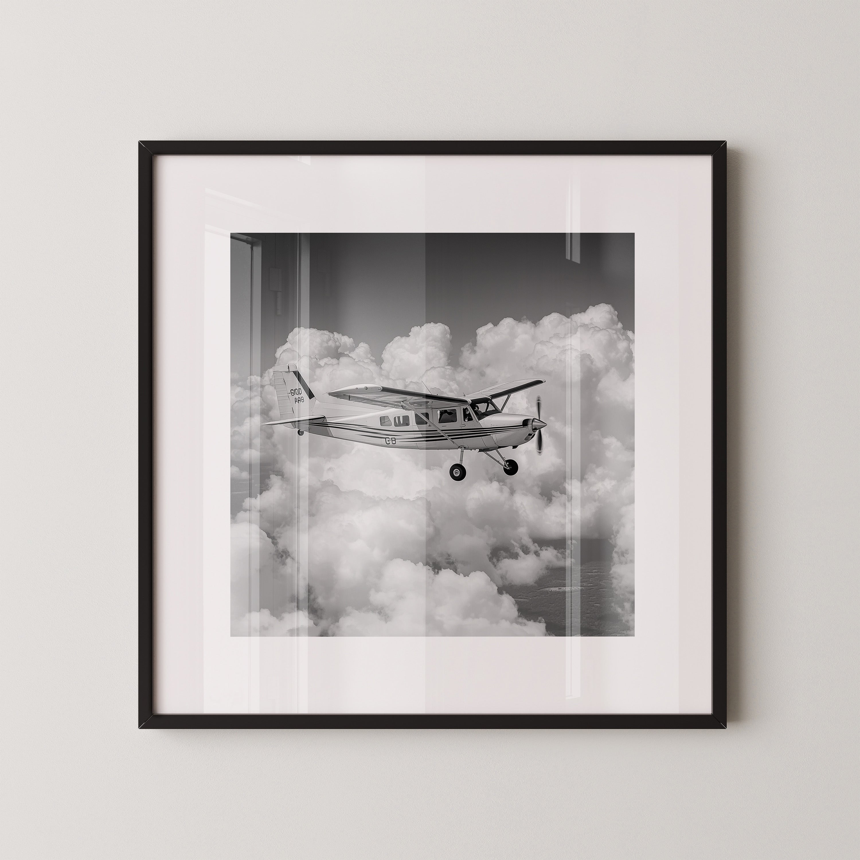 Flugzeug Wolken Schwarzweiß