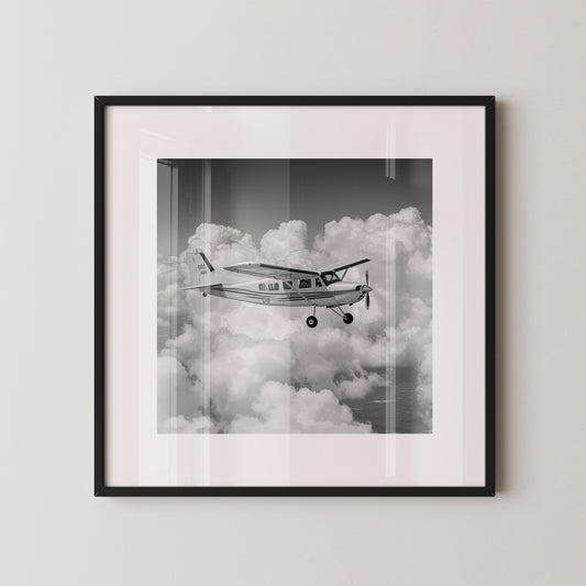 Flugzeug Wolken Schwarzweiß