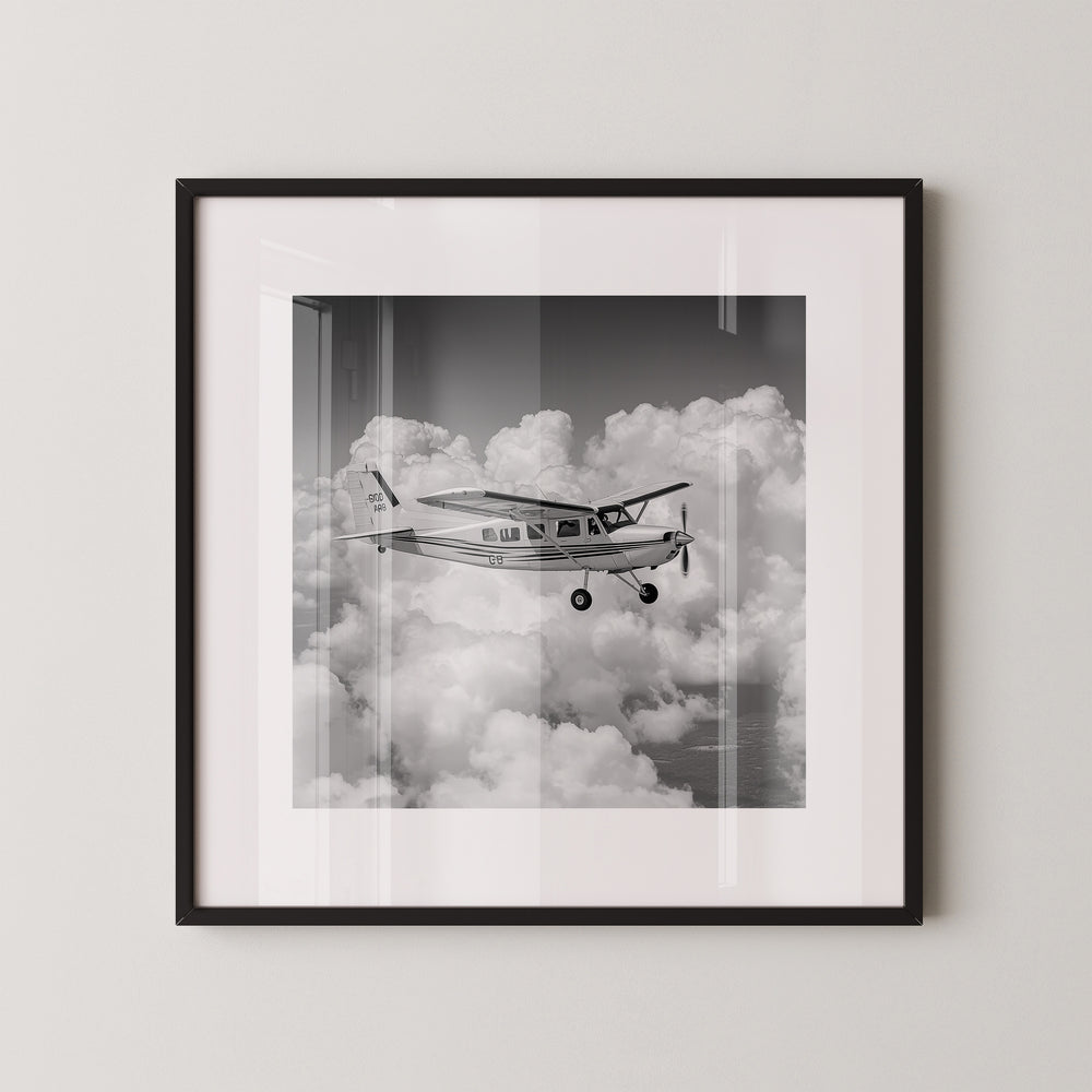 Flugzeug Wolken Schwarzweiß