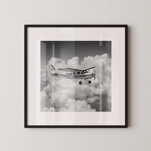 Flugzeug Wolken Schwarzweiß