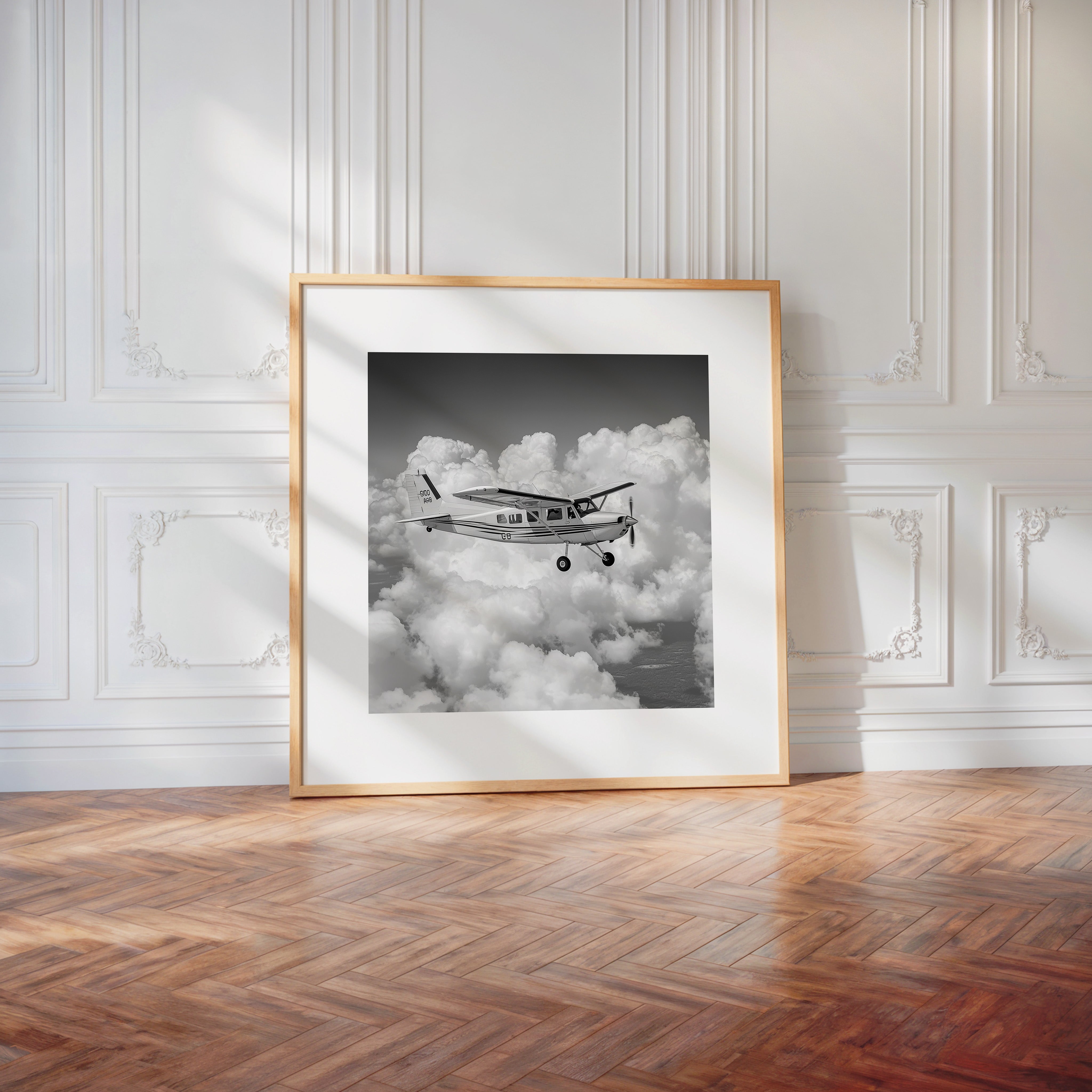 Flugzeug Wolken Schwarzweiß