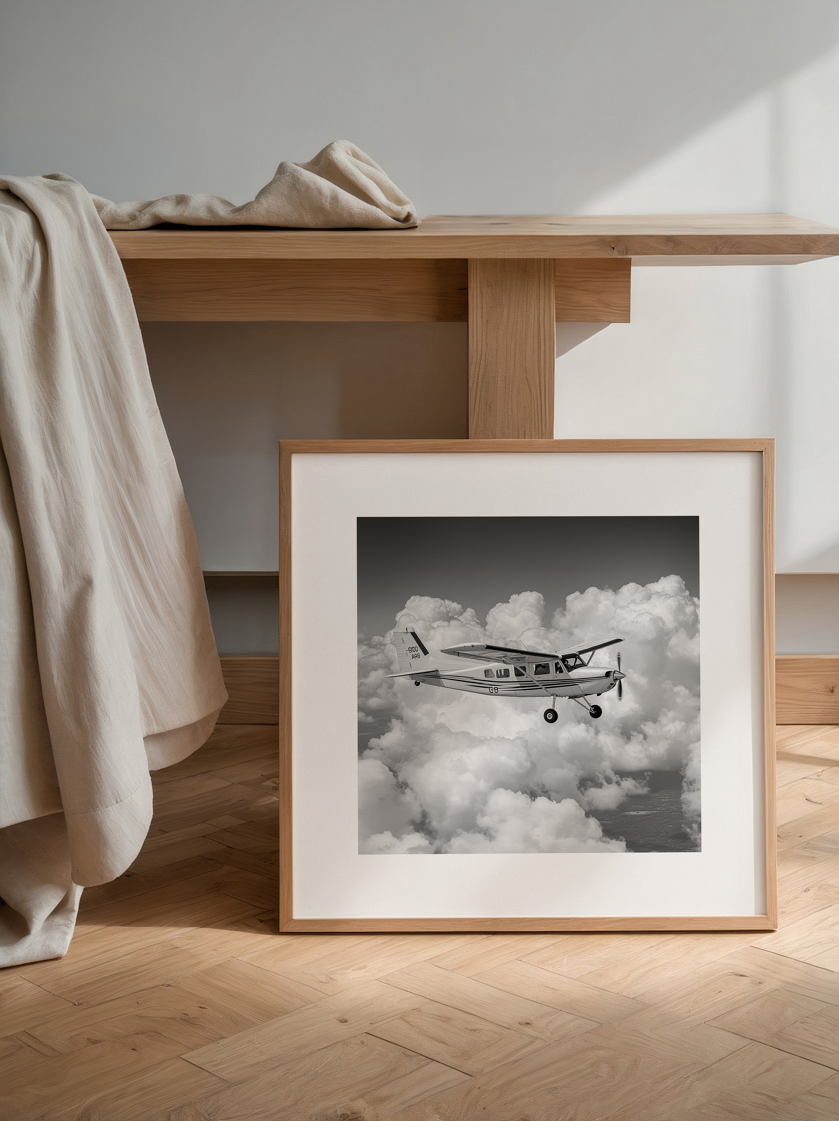 Flugzeug Wolken Schwarzweiß