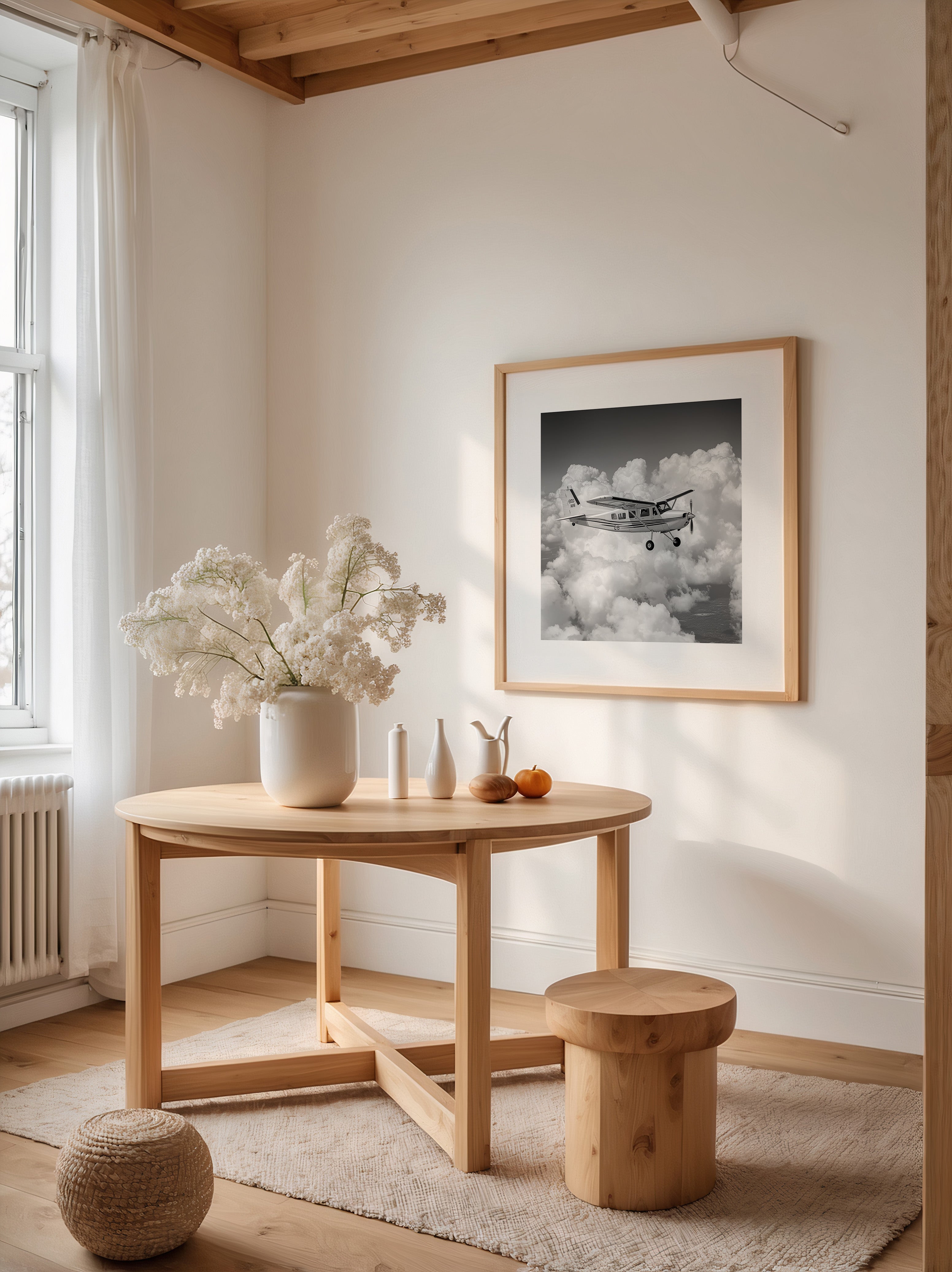 Flugzeug Wolken Schwarzweiß