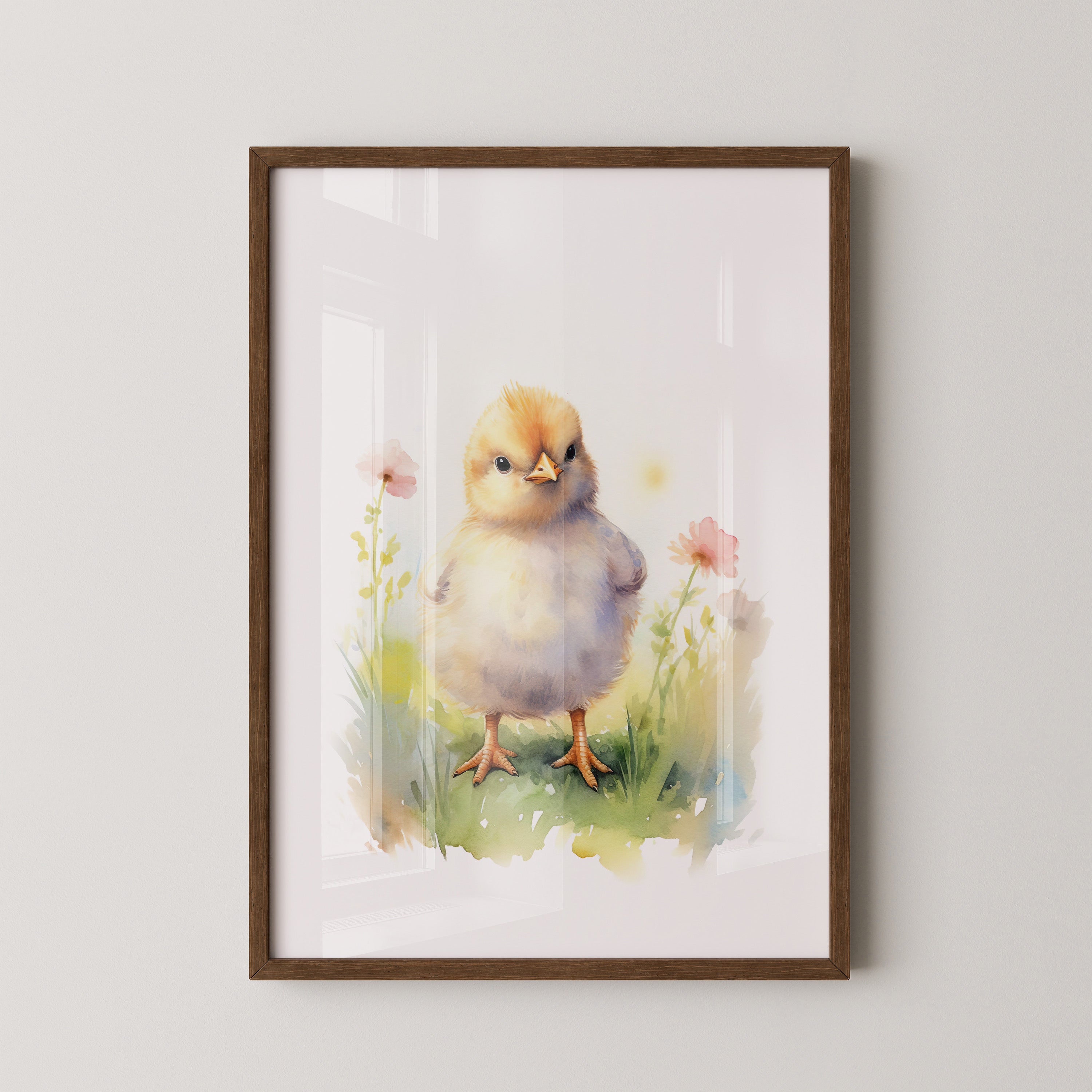 Küken Wiese Aquarelloptik