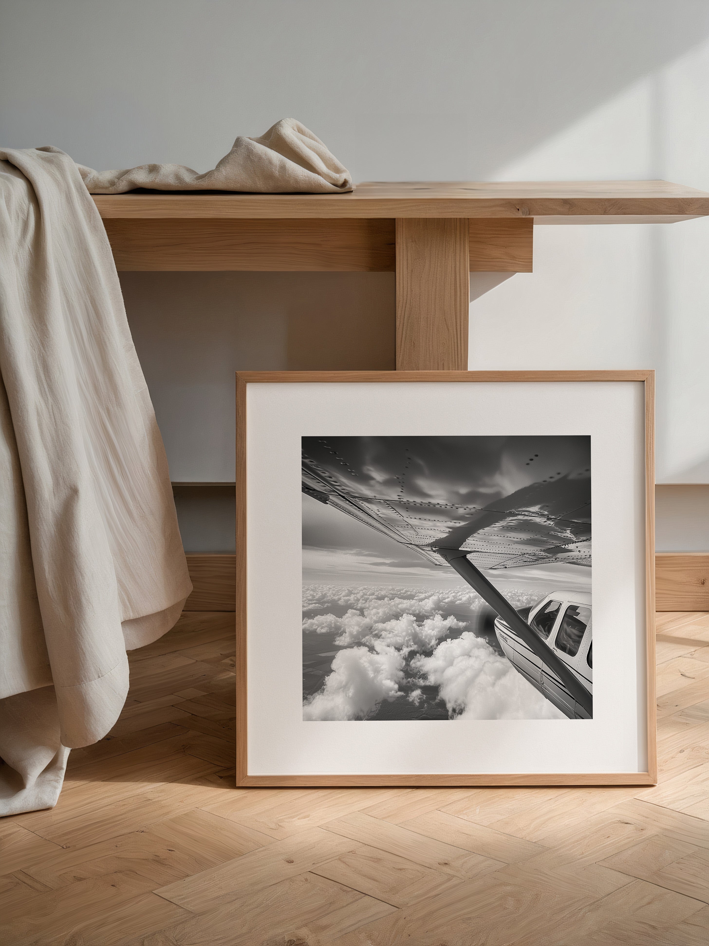 Flugzeug Wolken Schwarzweiß