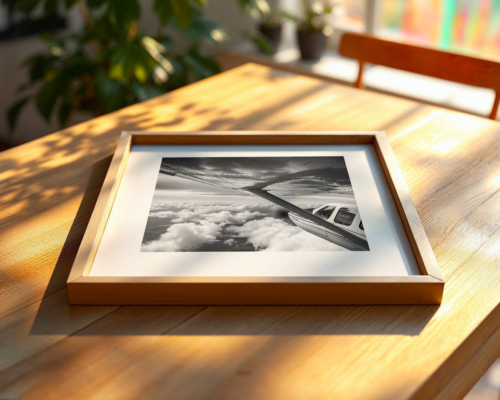 Flugzeug Wolken Schwarzweiß