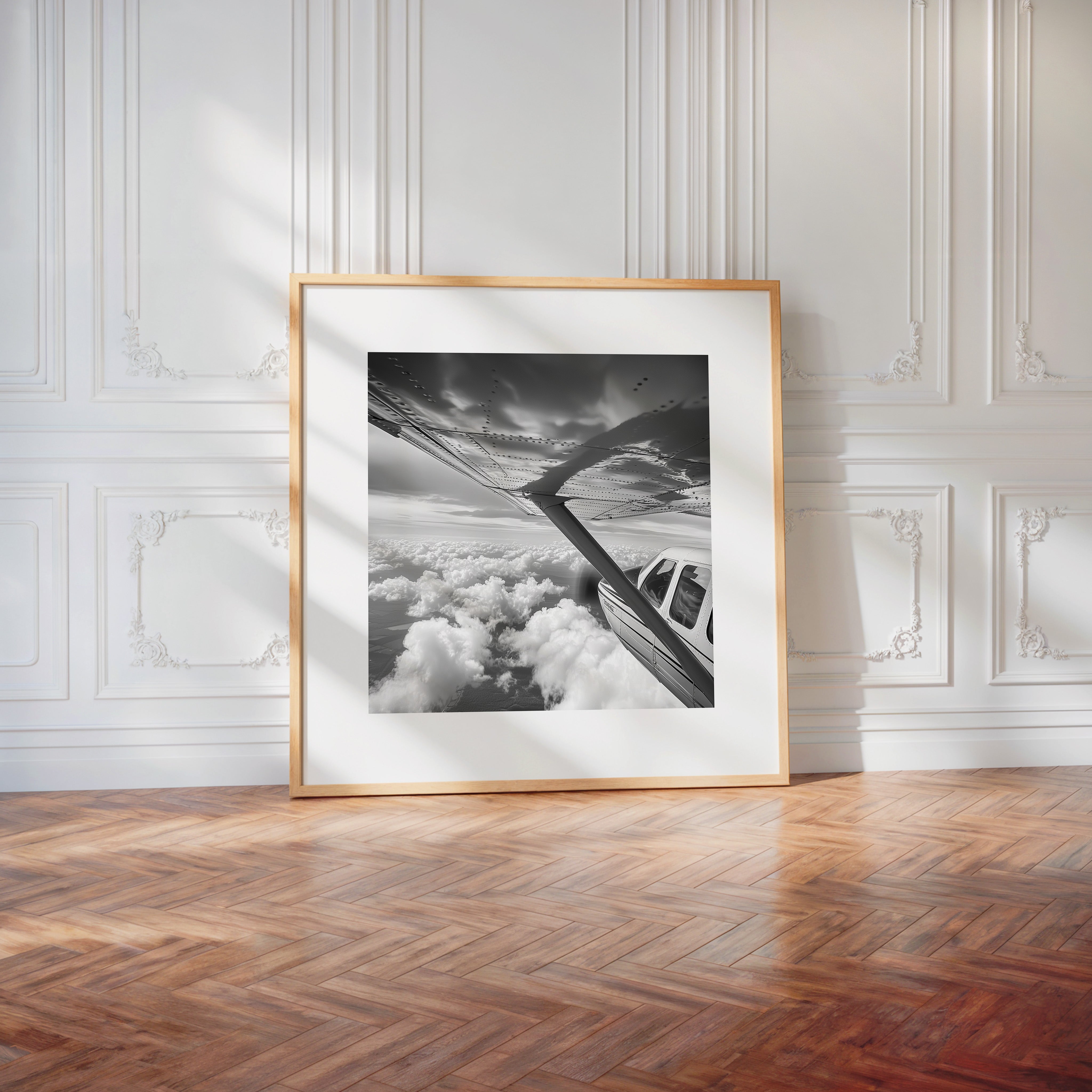 Flugzeug Wolken Schwarzweiß