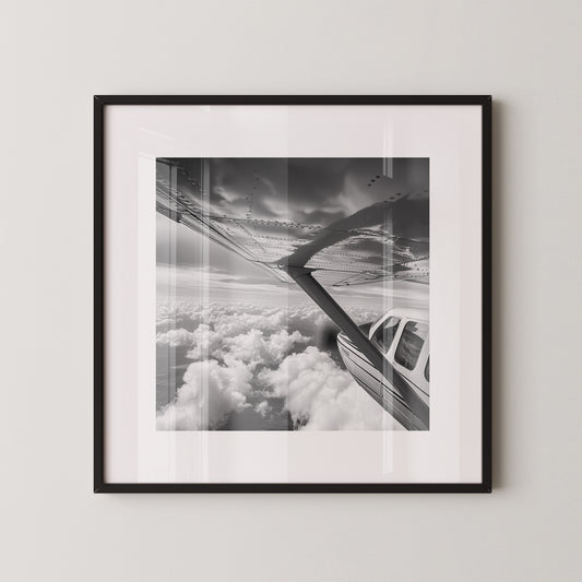 Flugzeug Wolken Schwarzweiß
