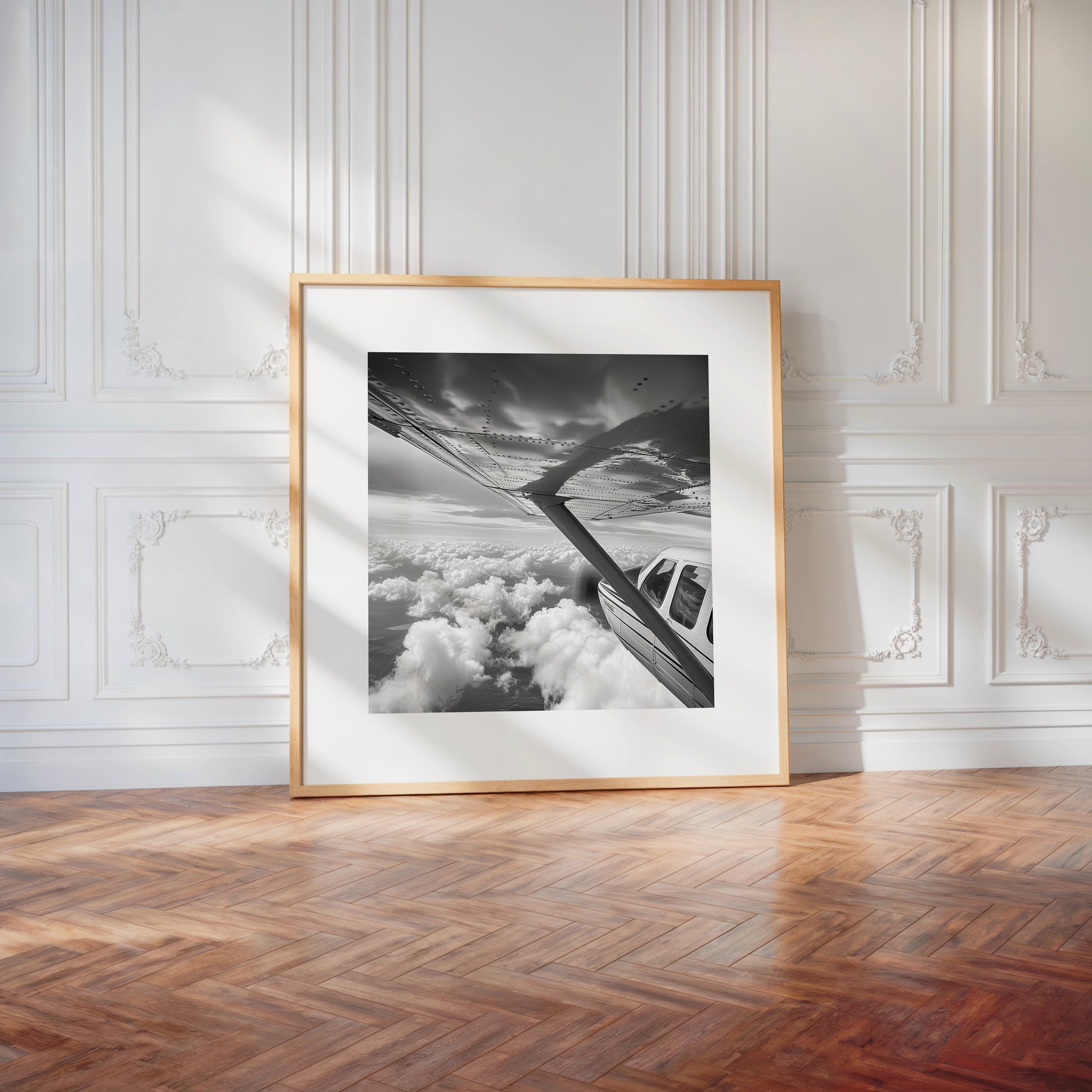 Flugzeug Wolken Schwarzweiß